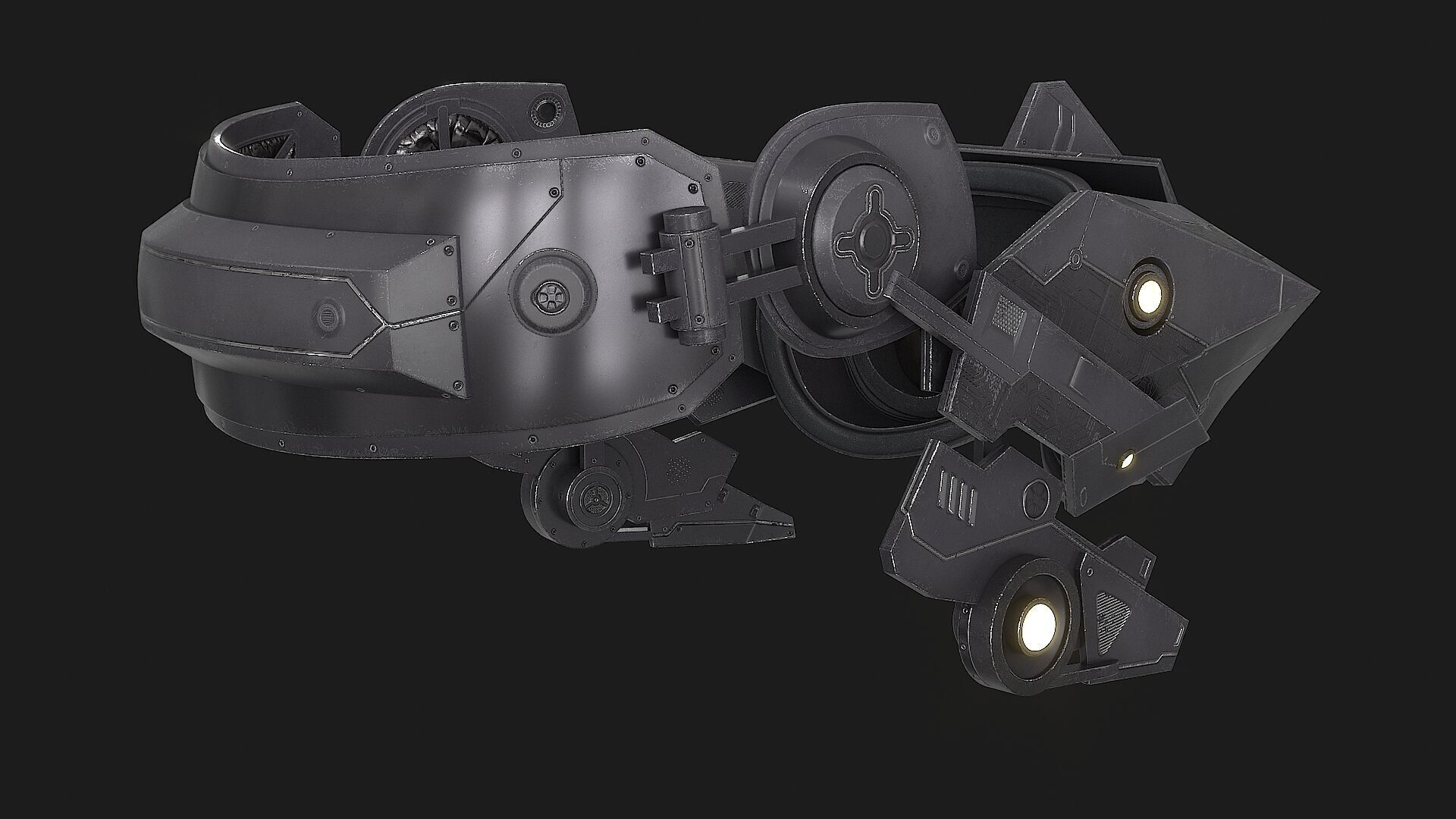 Sci Fi VR Headset Low-poly 3D model_16