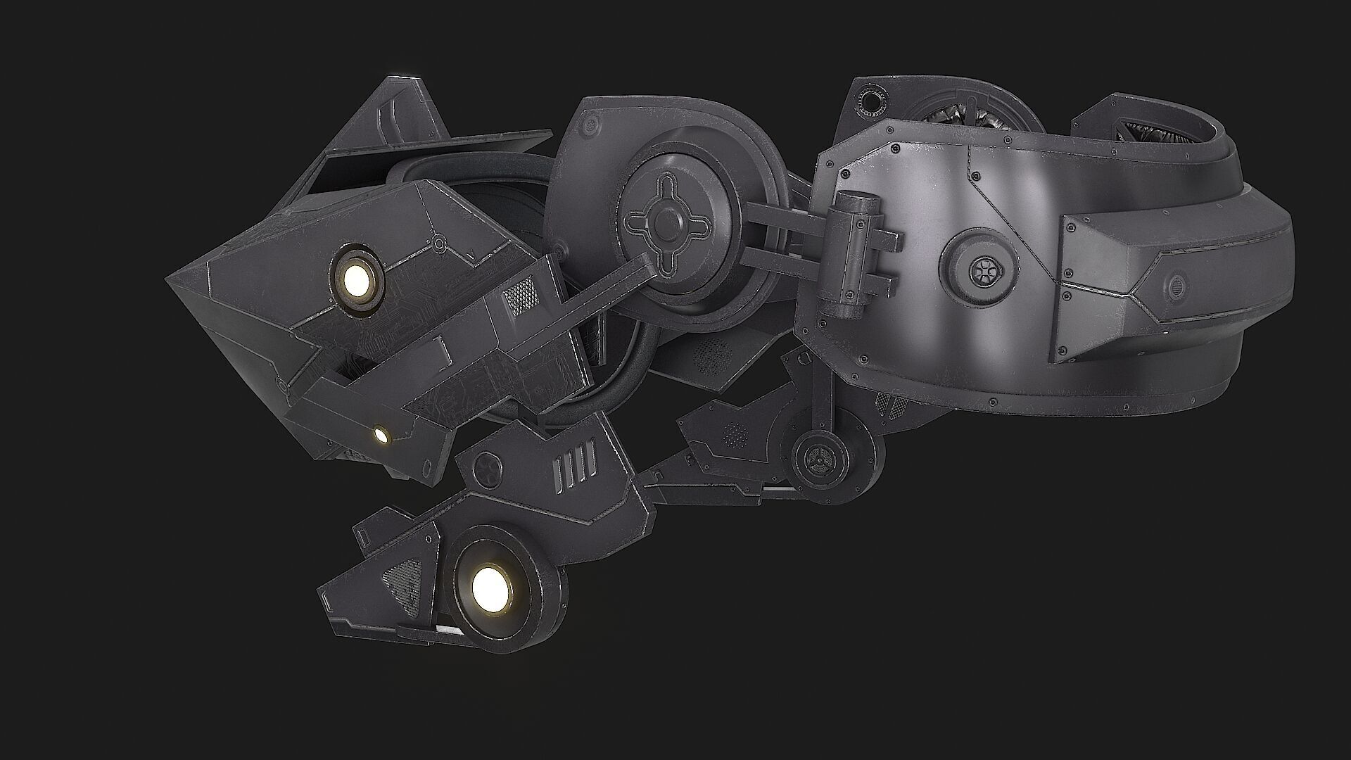 Sci Fi VR Headset Low-poly 3D model_12