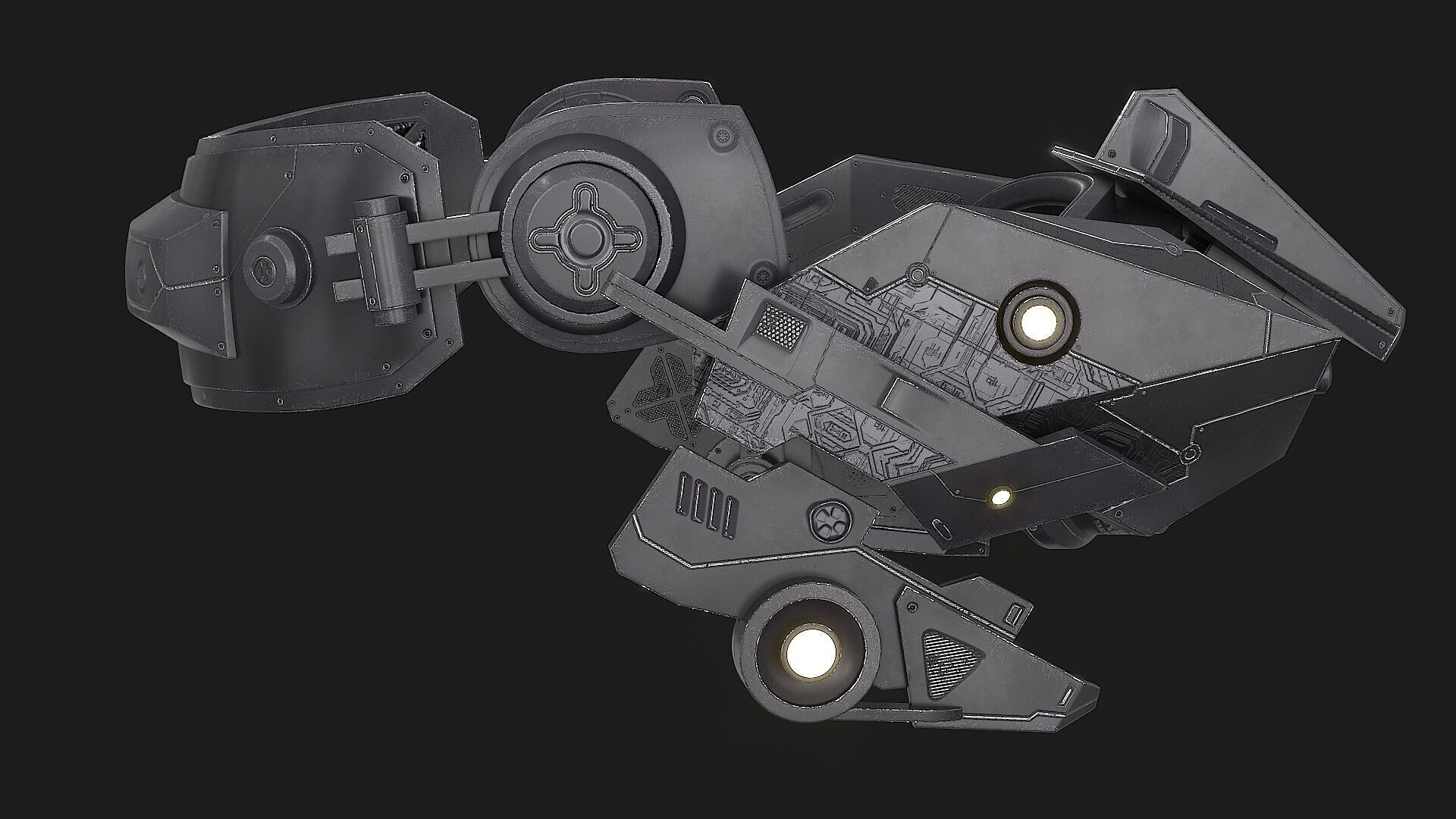 Sci Fi VR Headset Low-poly 3D model_17