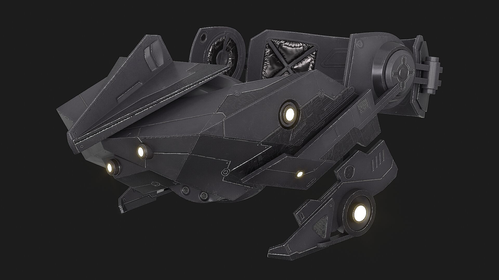 Sci Fi VR Headset Low-poly 3D model_10