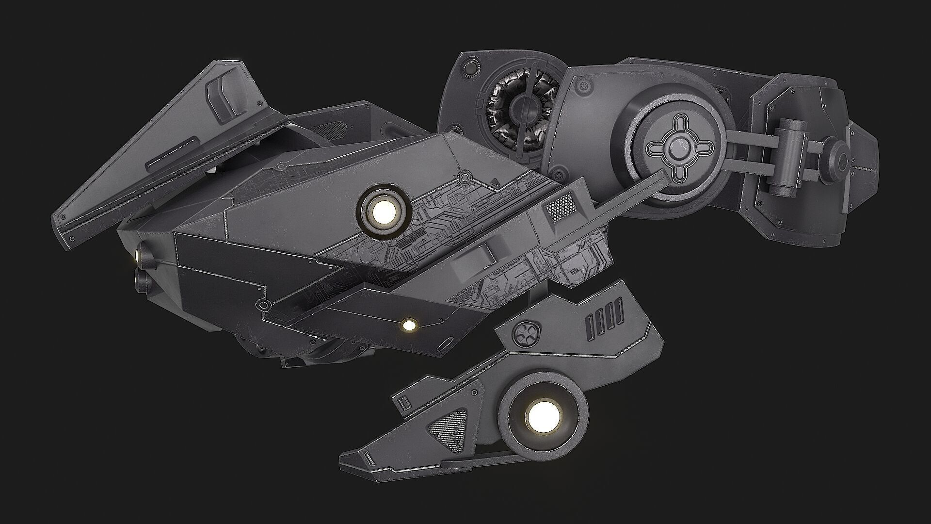 Sci Fi VR Headset Low-poly 3D model_11