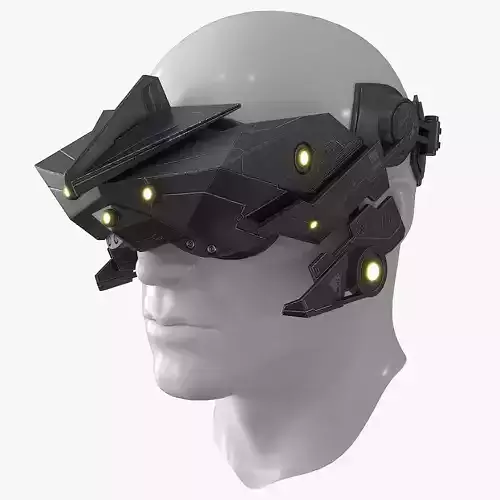 Sci Fi VR Headset Low-poly 3D model