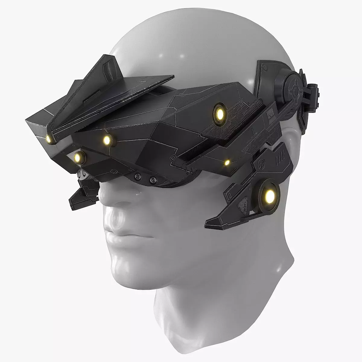 Sci Fi VR Headset Low-poly 3D model_0