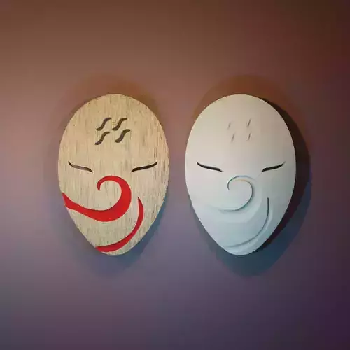  Naruto Haku ANBU Mask - 3D Print Ready STL and  Game Asset 3D print model