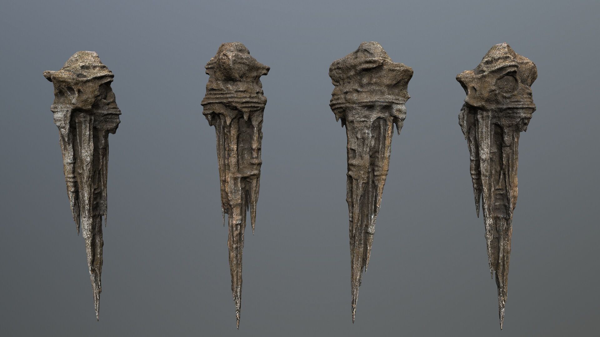 cave rocks Low-poly 3D model_4