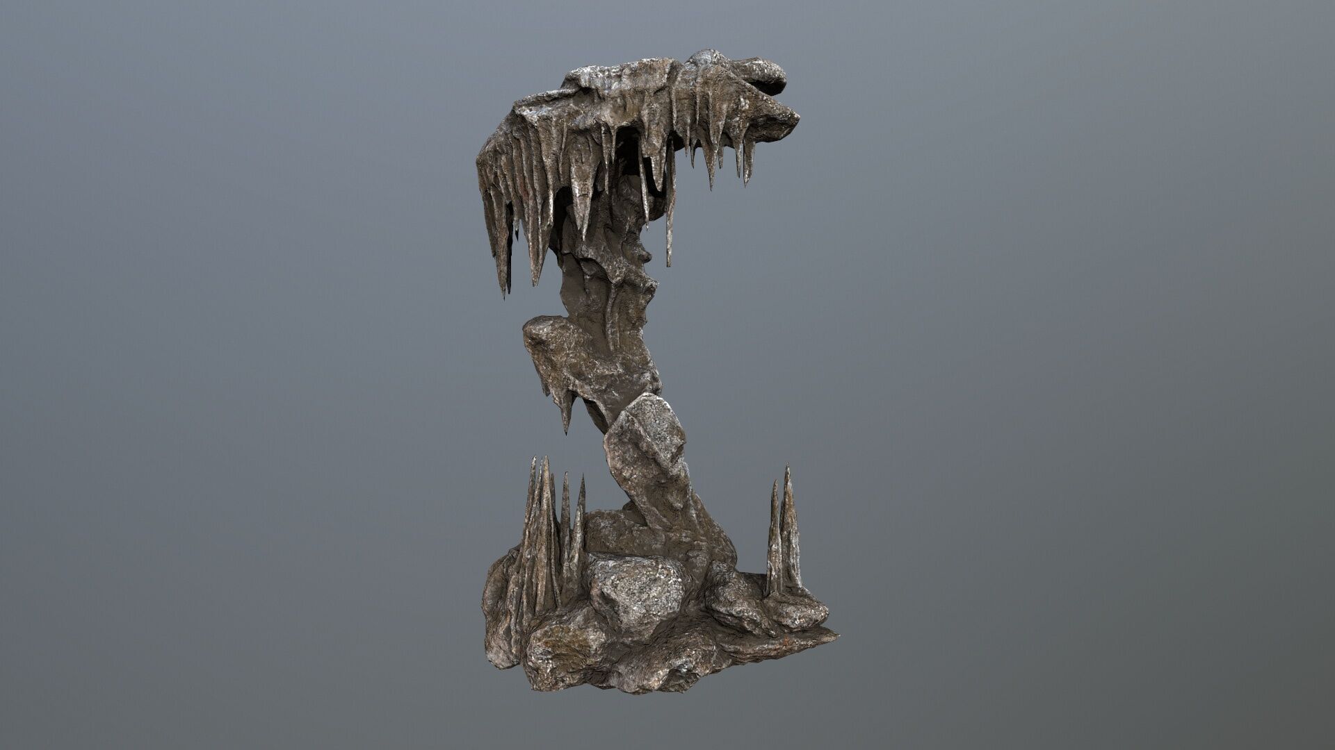 cave rocks Low-poly 3D model_13