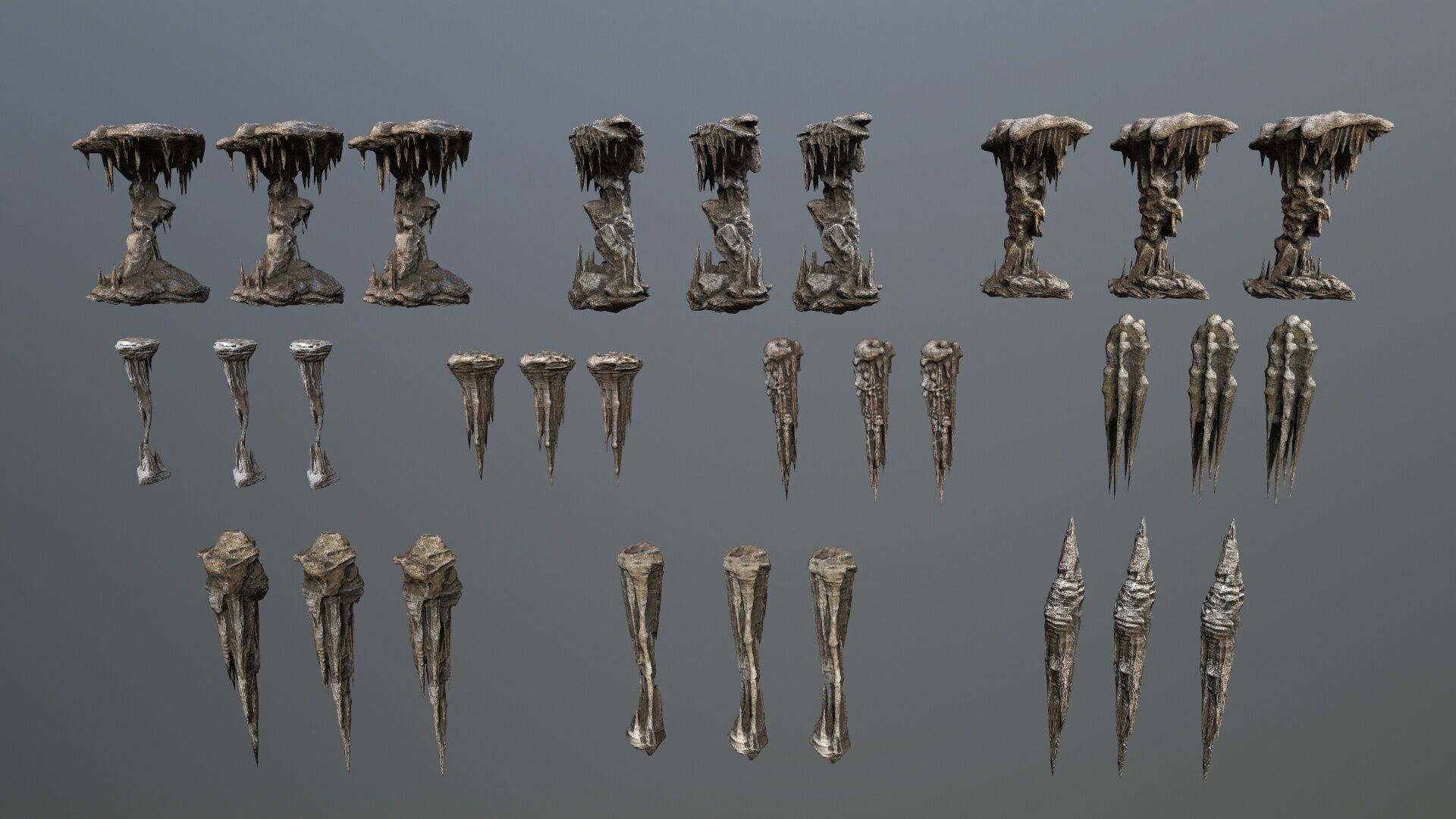 cave rocks Low-poly 3D model_21