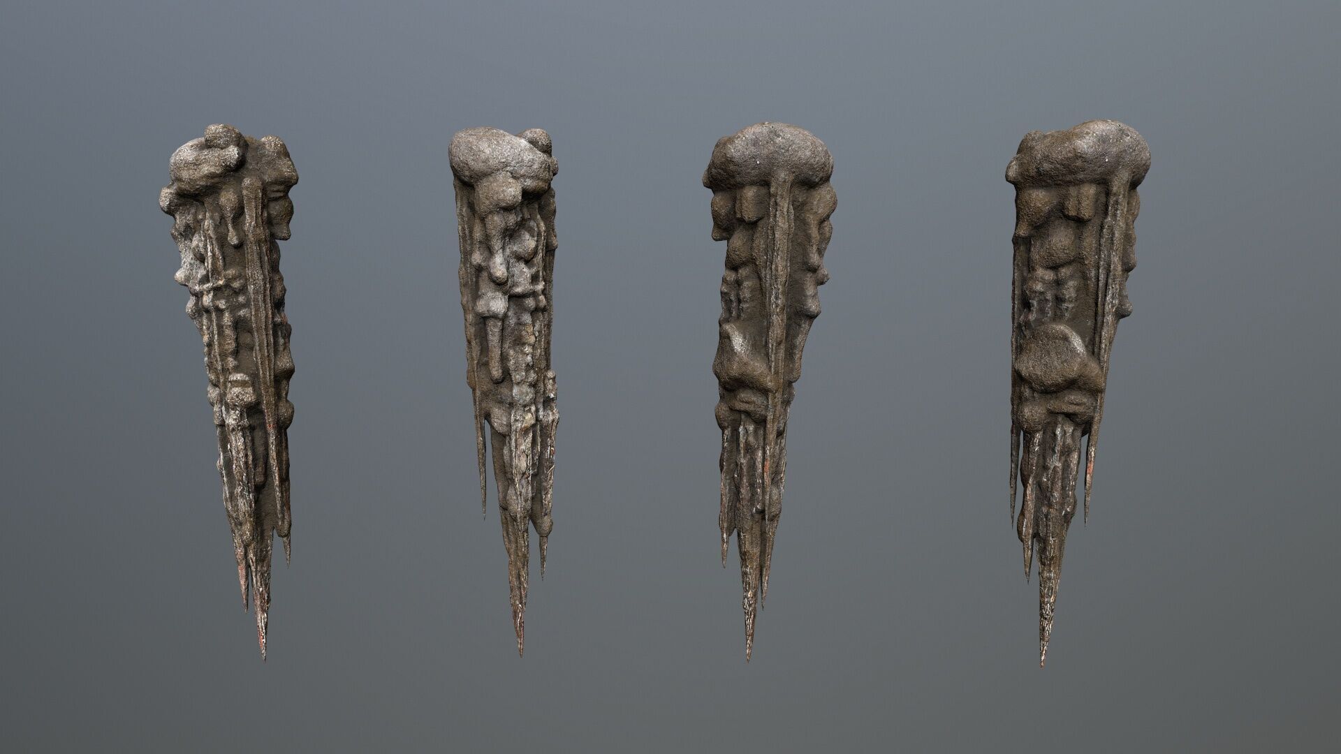 cave rocks Low-poly 3D model_7