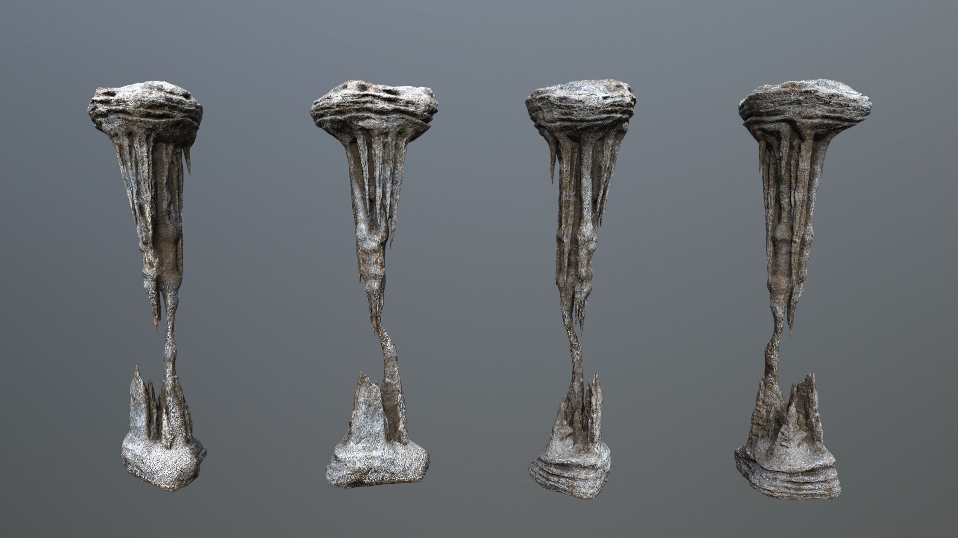 cave rocks Low-poly 3D model_8