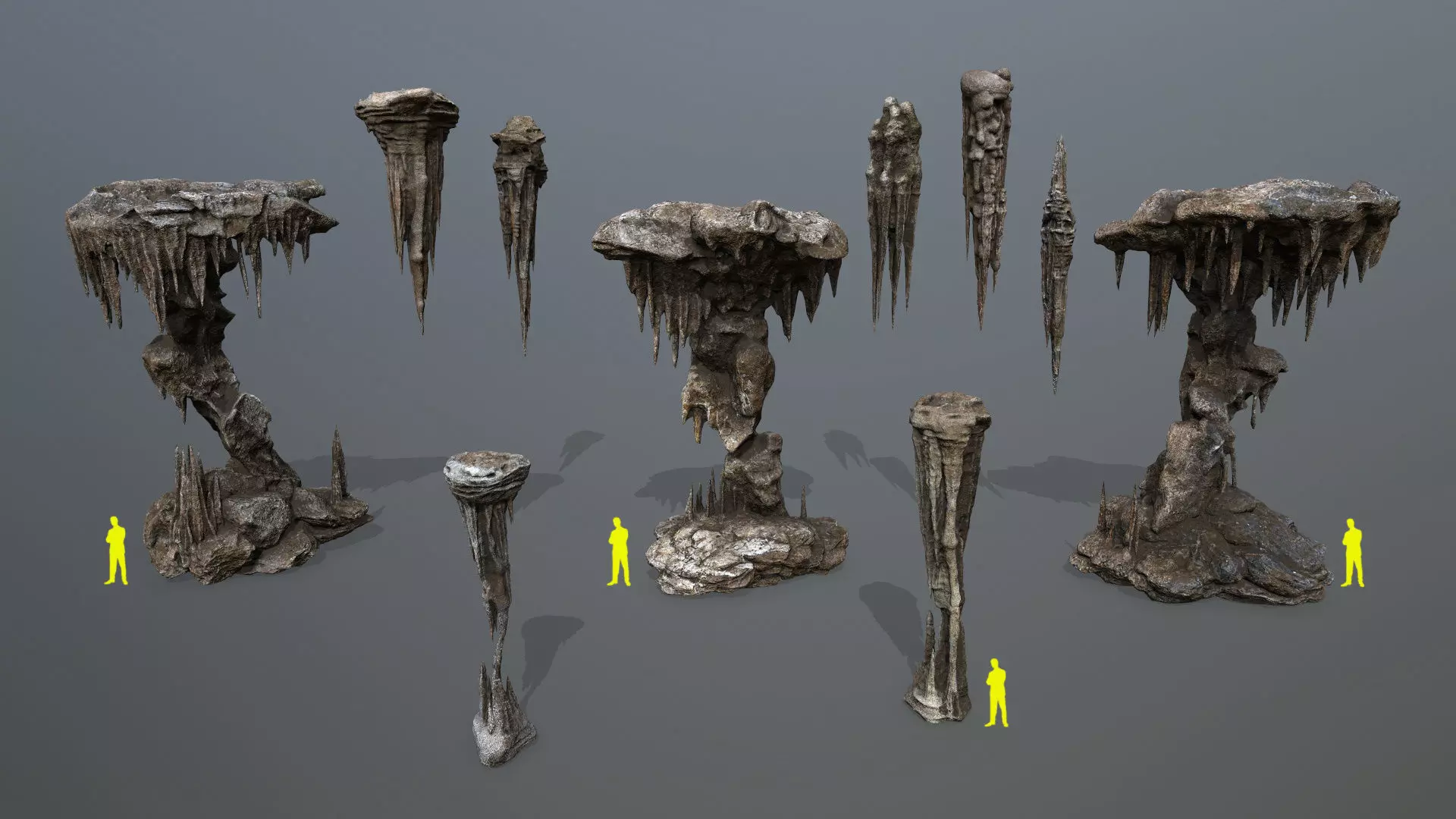 cave rocks Low-poly 3D model_0