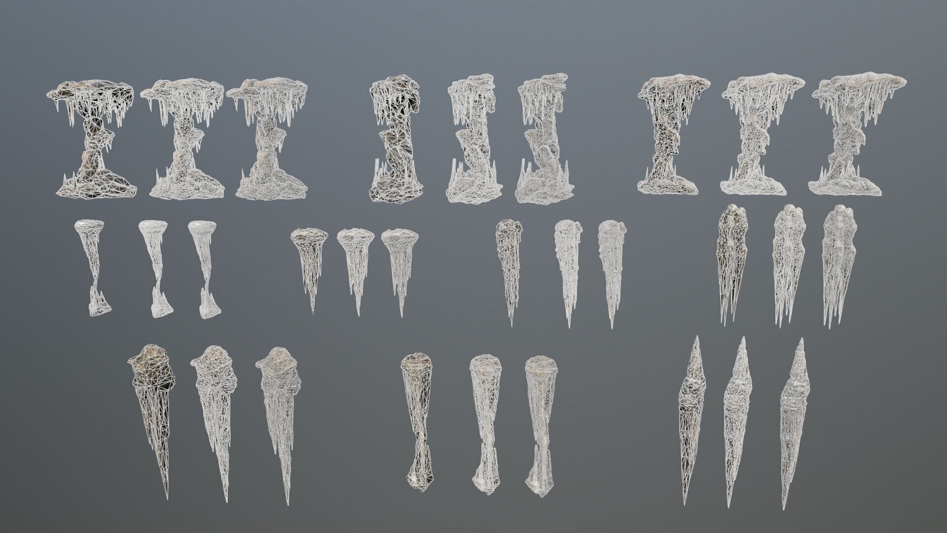 cave rocks Low-poly 3D model_22