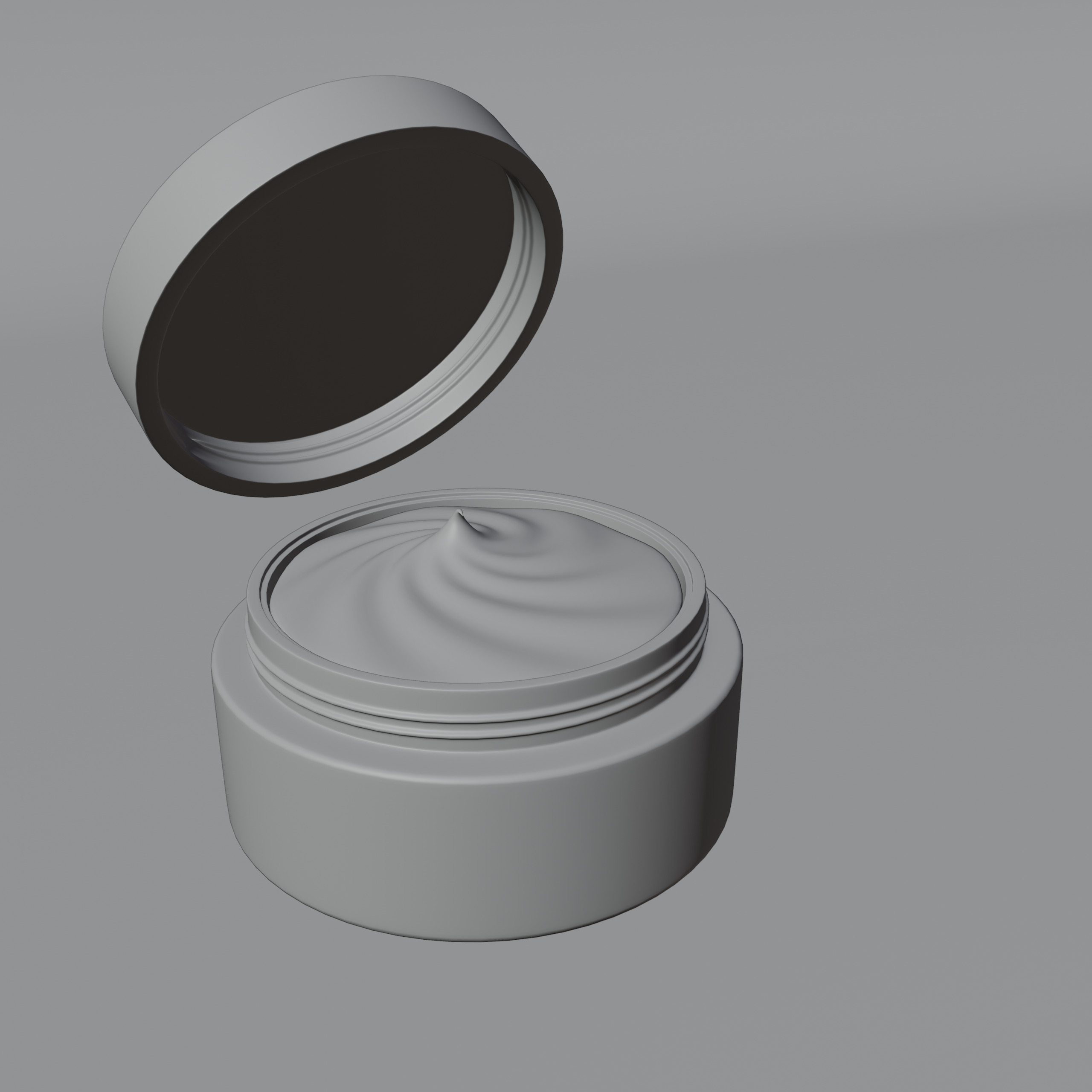 Cosmetic Cream Jar 3D model_4
