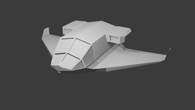 Futuristic Plane Low-poly 3D model