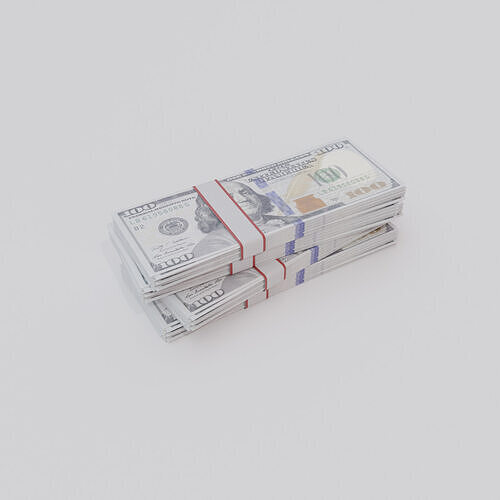 Hundred Dollar Currency USD Low-poly 3D model