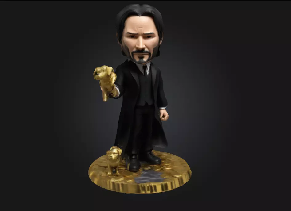 John Wick Stylized 3D Printable Caricature 3D print model