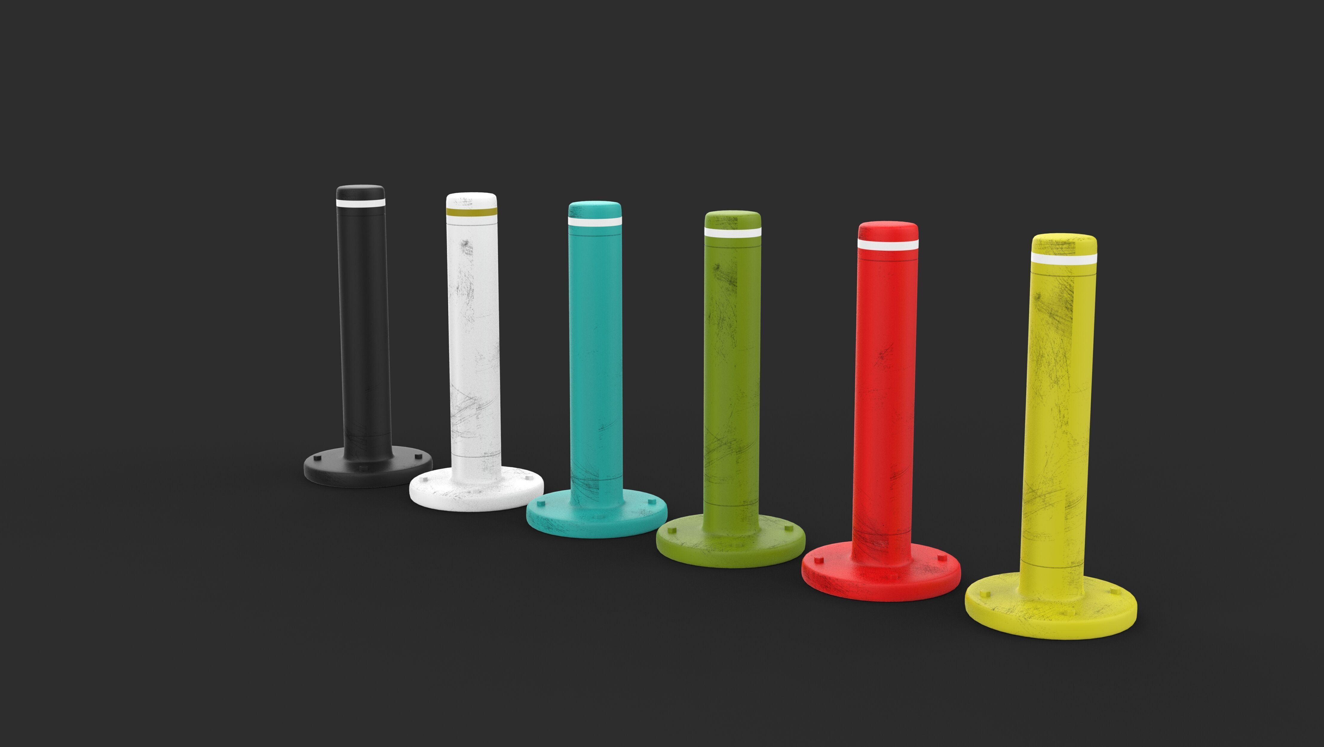 Road Block Pillar  3D model_3