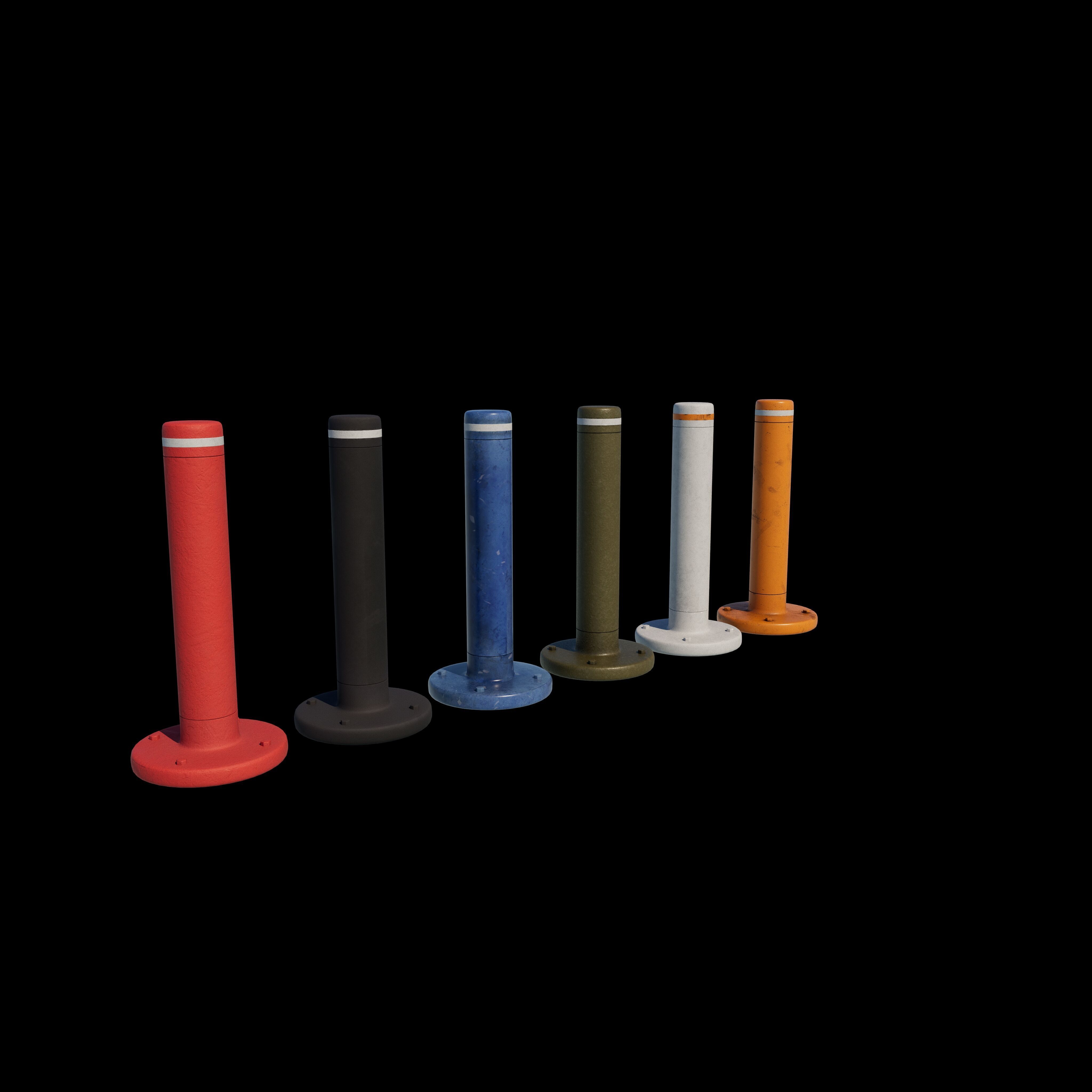 Road Block Pillar  3D model_10