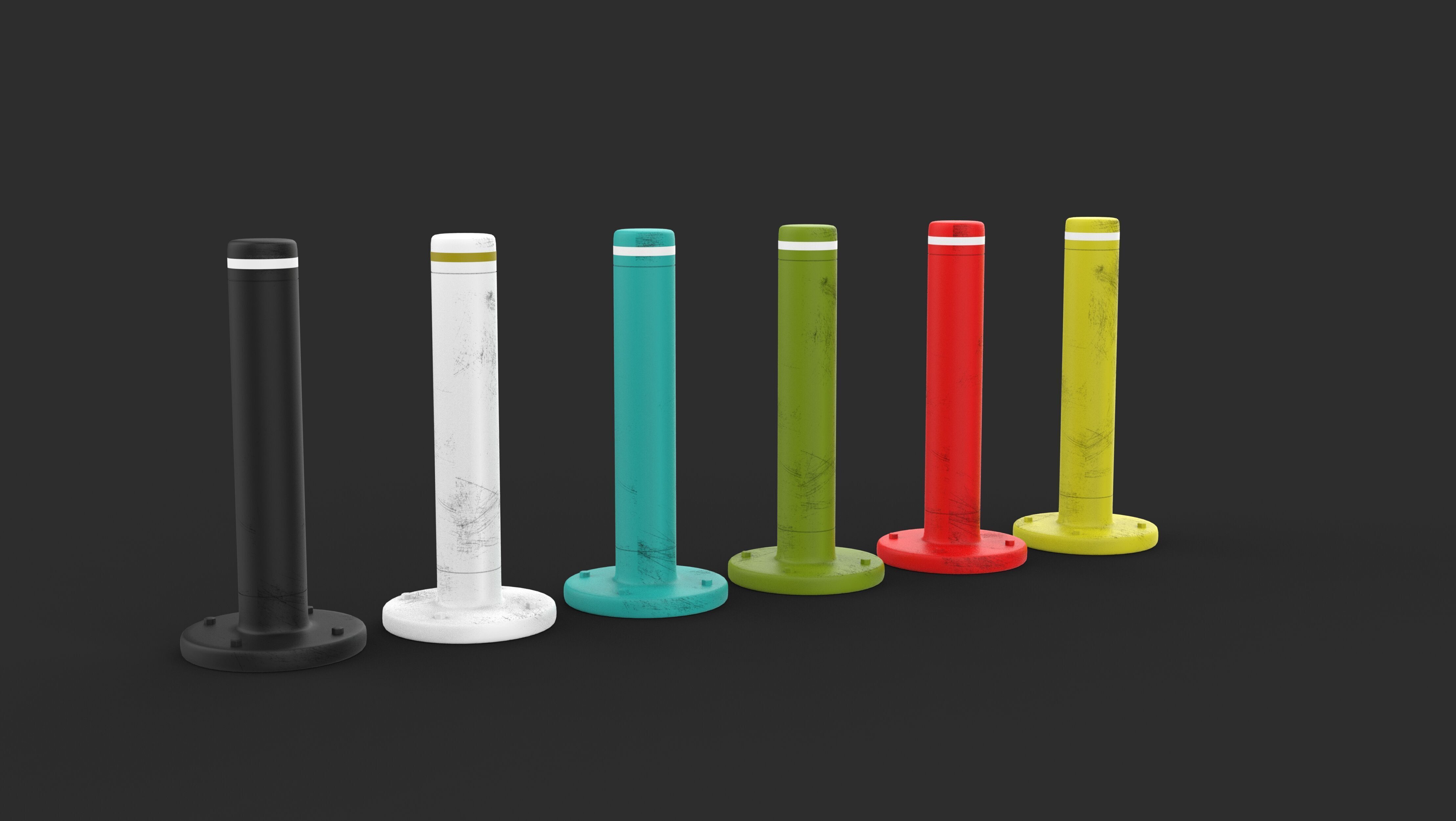 Road Block Pillar  3D model_4