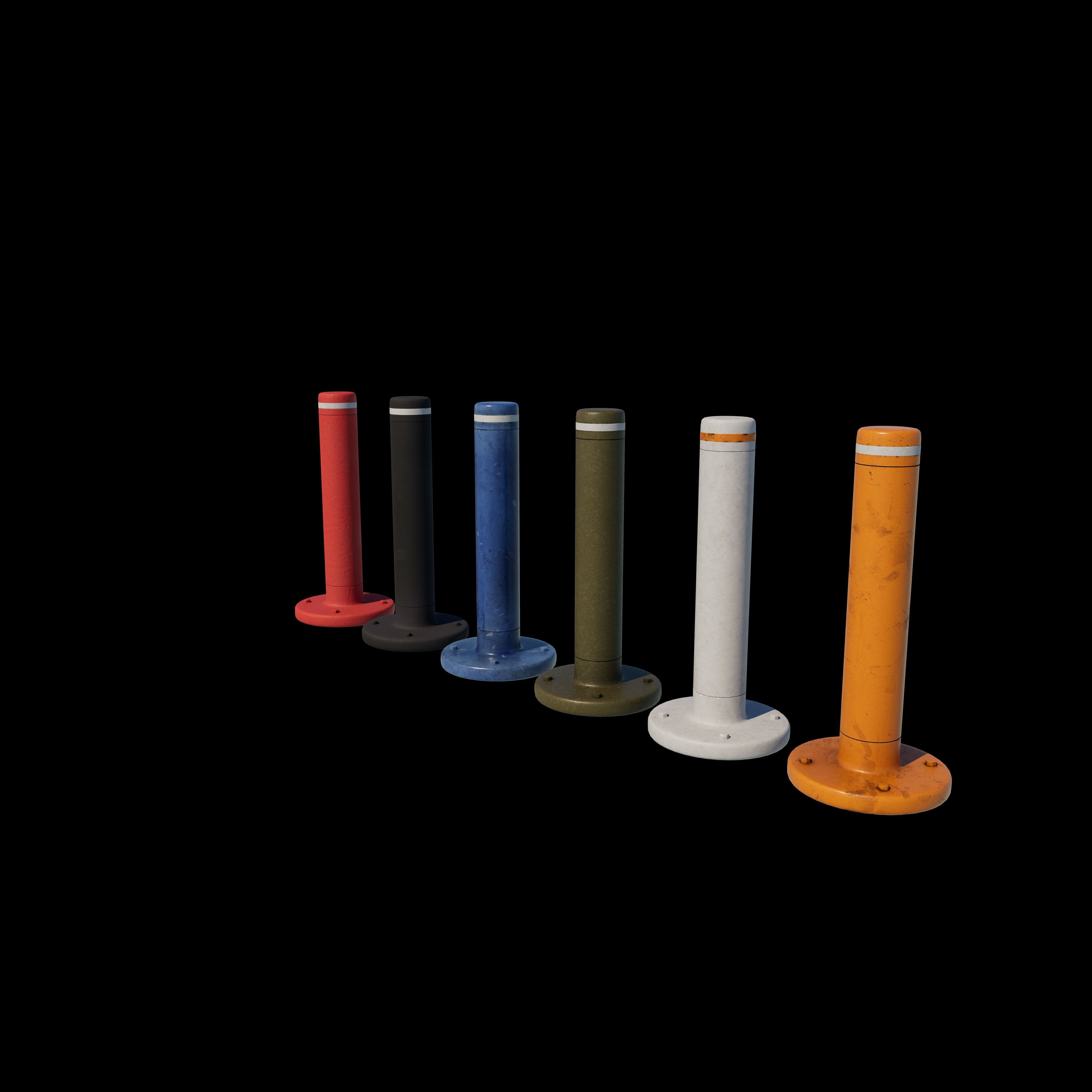 Road Block Pillar  3D model_9