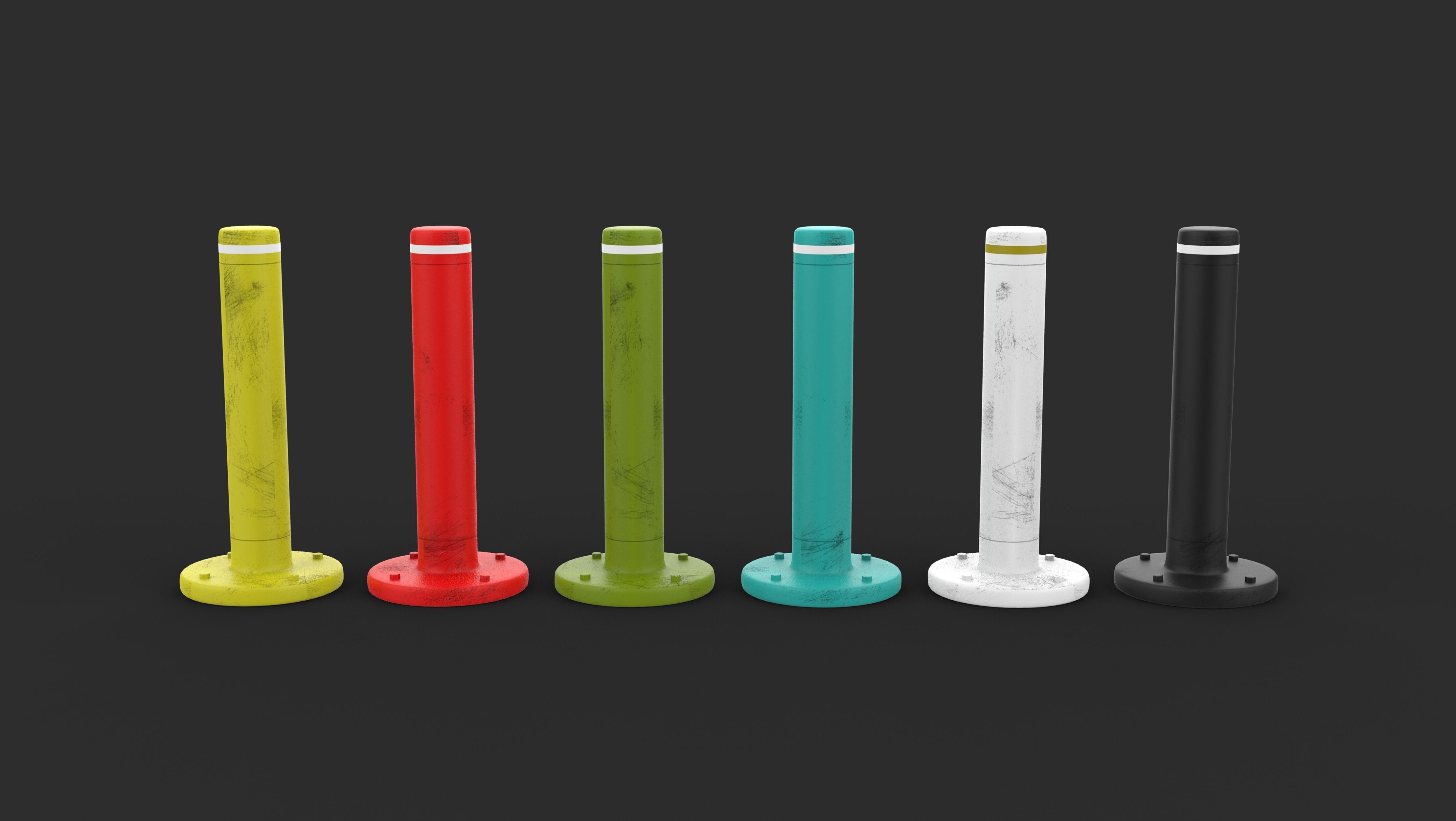 Road Block Pillar  3D model_6