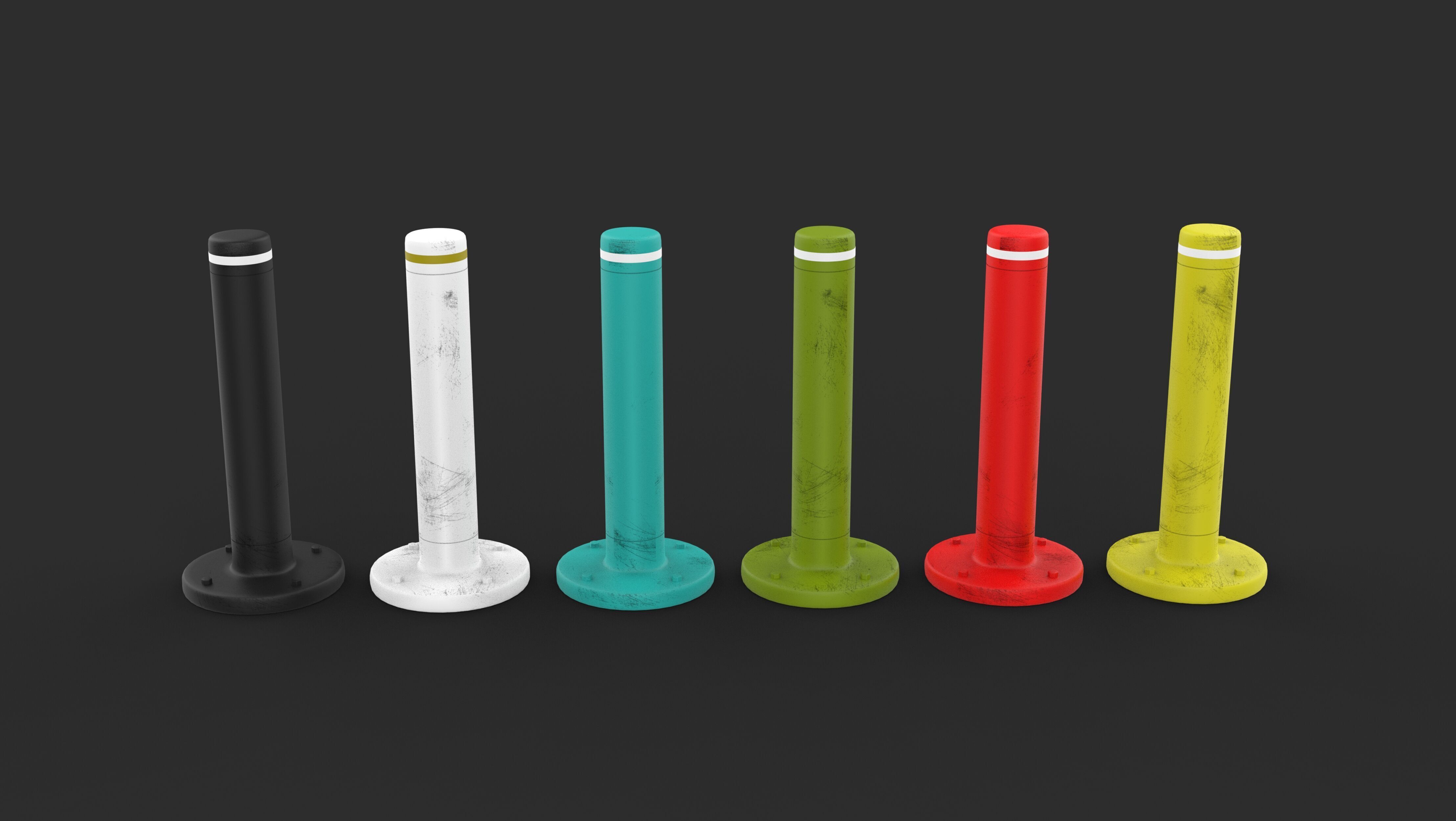 Road Block Pillar  3D model_2