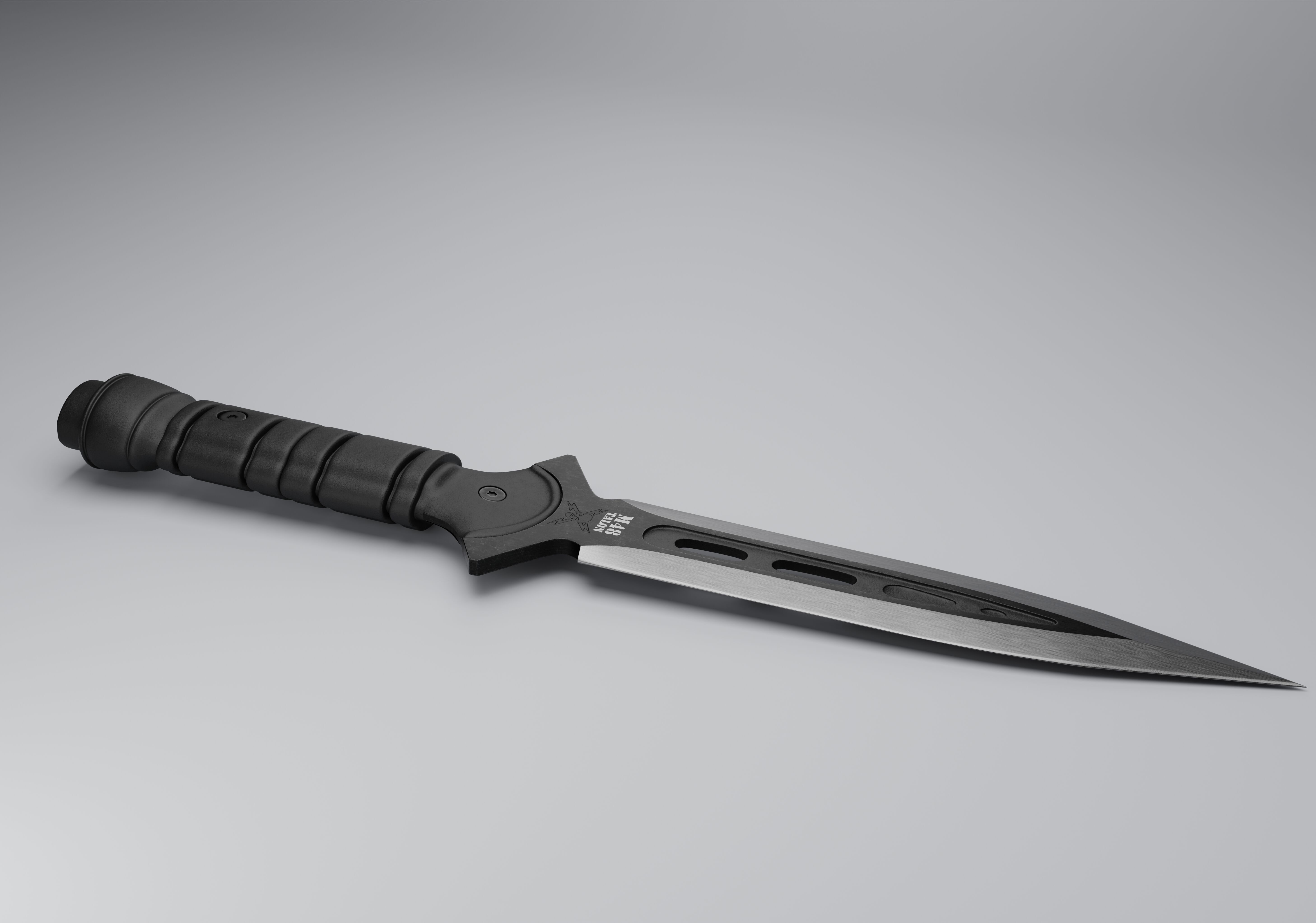 military M45 knife and throw ninja knife  3D model_8