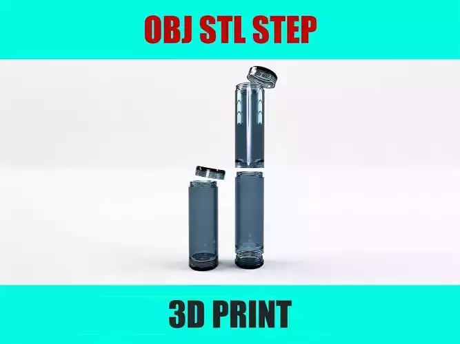 Modular Tube with Lid  Custom Length 3D print STL STEP OBJ Files 3D print model