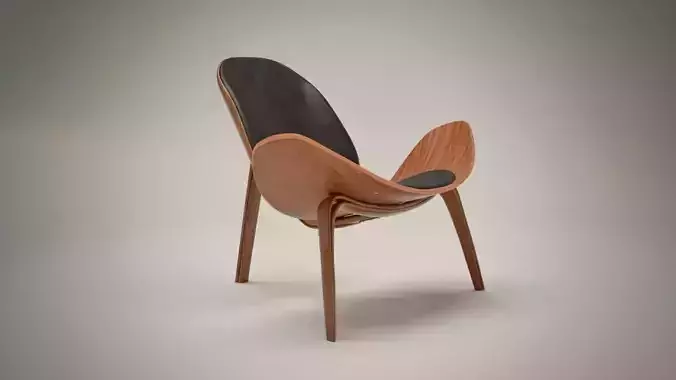 Carl Hansen Armchair Low-poly 3D model