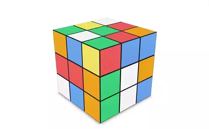 Rubik cube animated 3D model