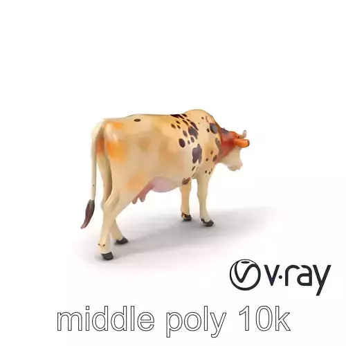 Spotted Cow Grazing Animation model pack Low-poly 3D model