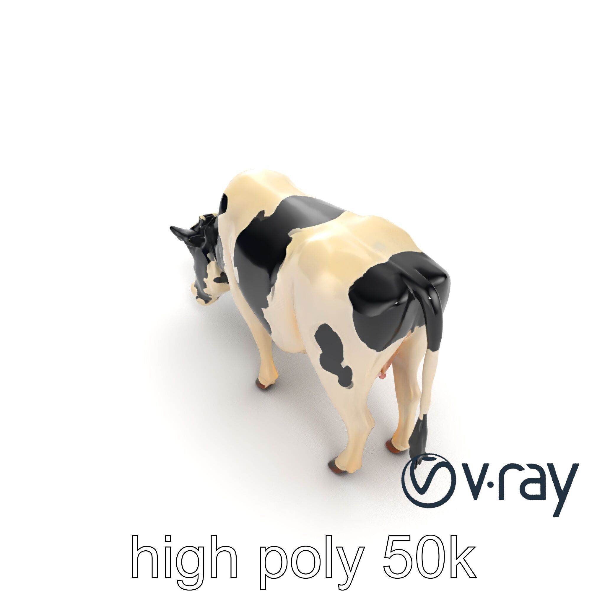 Realistic Grazing Cow Model Pack Low-poly 3D model_12