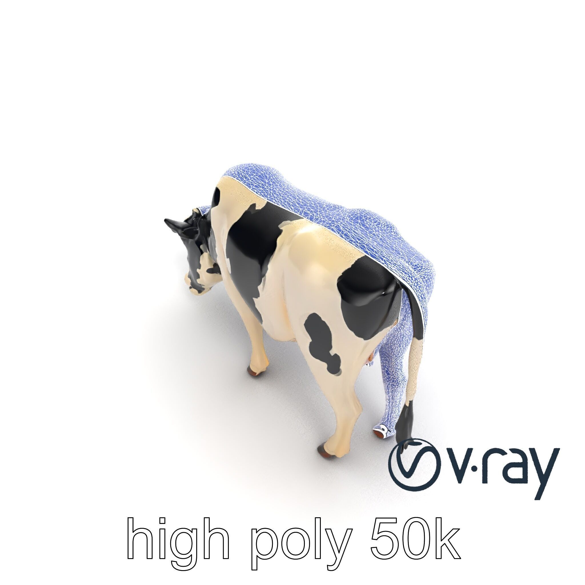 Realistic Grazing Cow Model Pack Low-poly 3D model_11