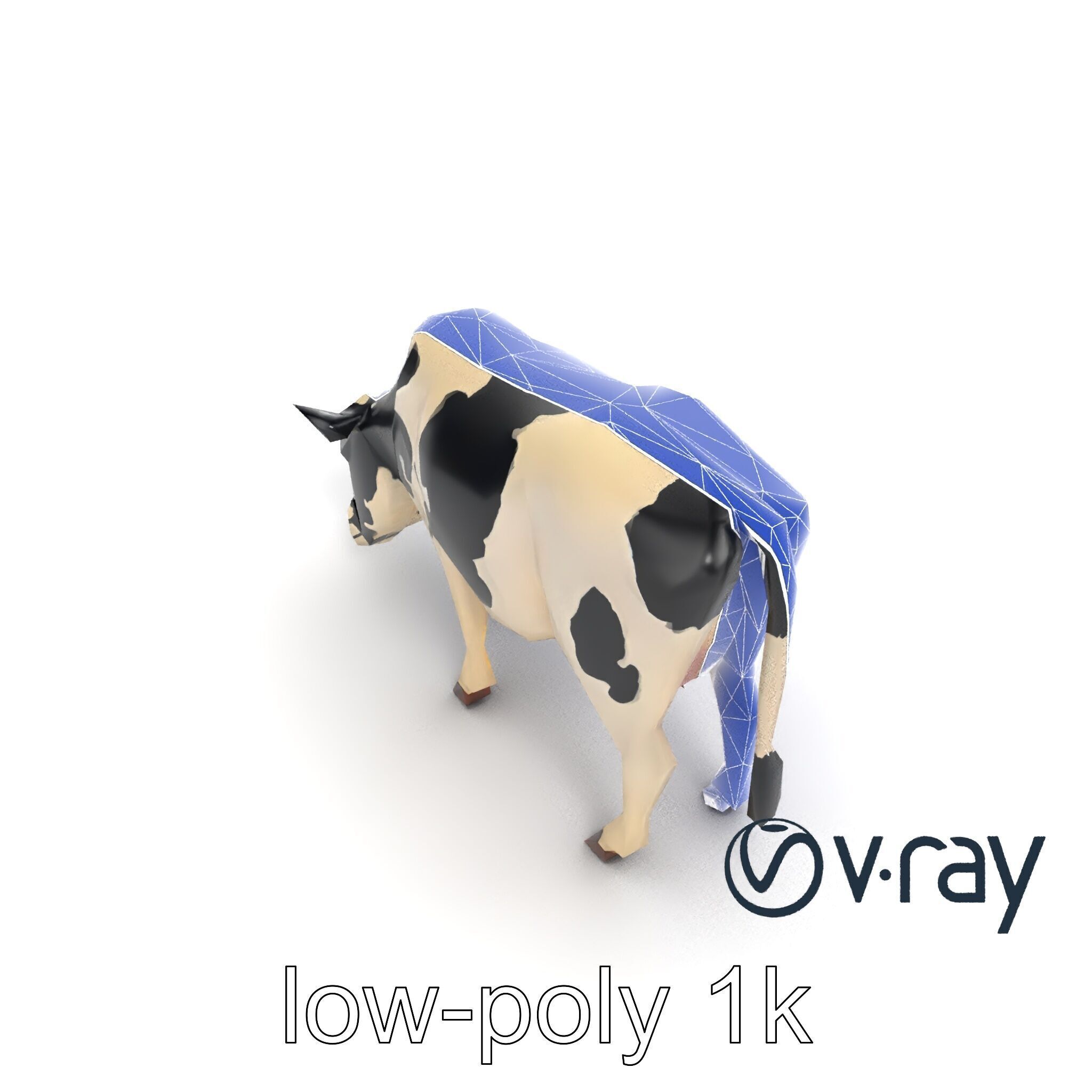Realistic Grazing Cow Model Pack Low-poly 3D model_18