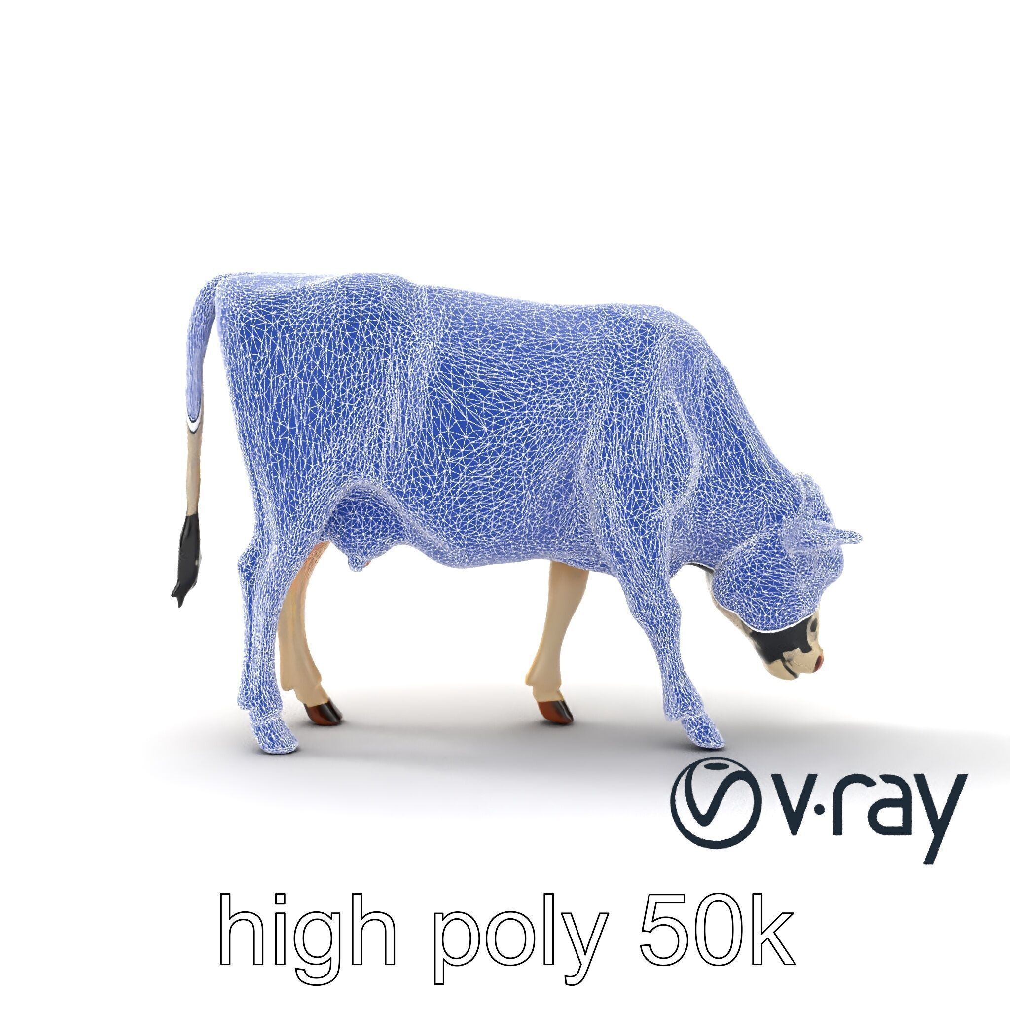 Realistic Grazing Cow Model Pack Low-poly 3D model_31