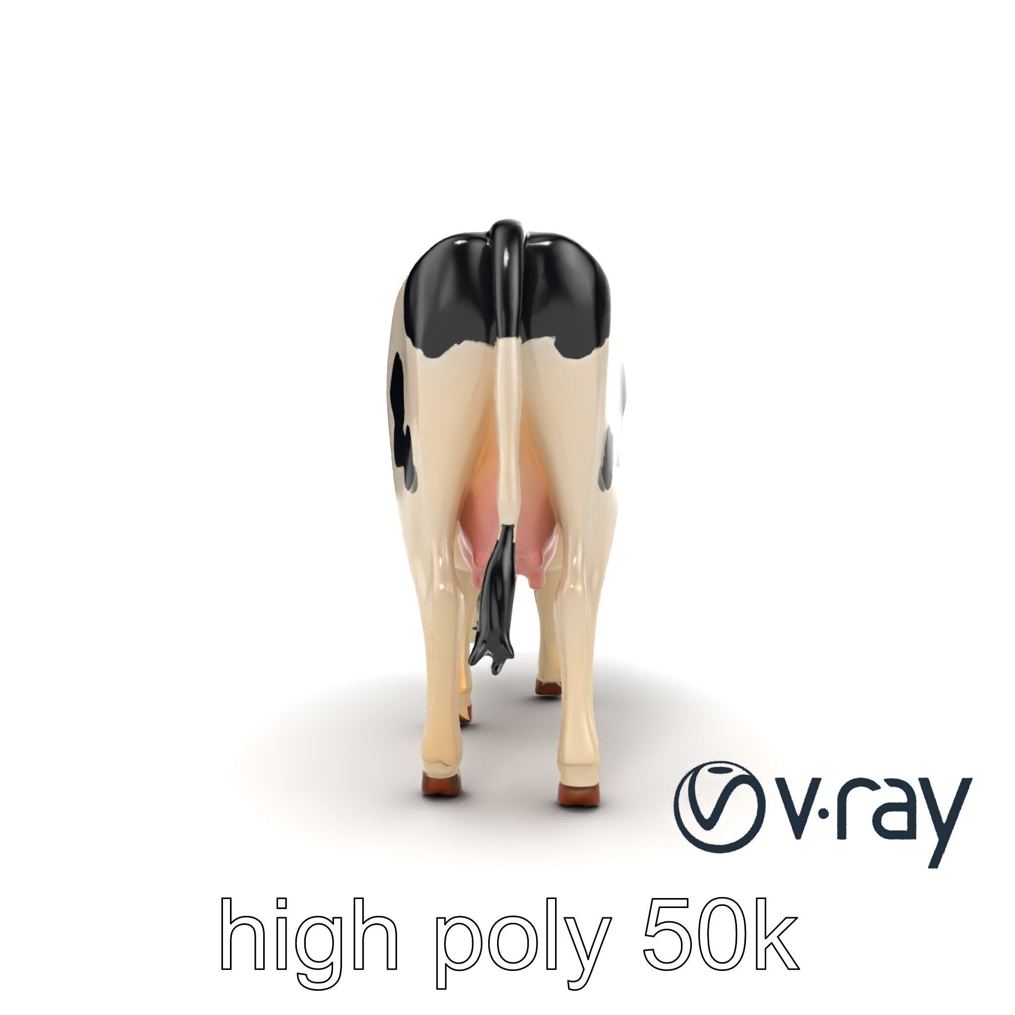 Realistic Grazing Cow Model Pack Low-poly 3D model_25