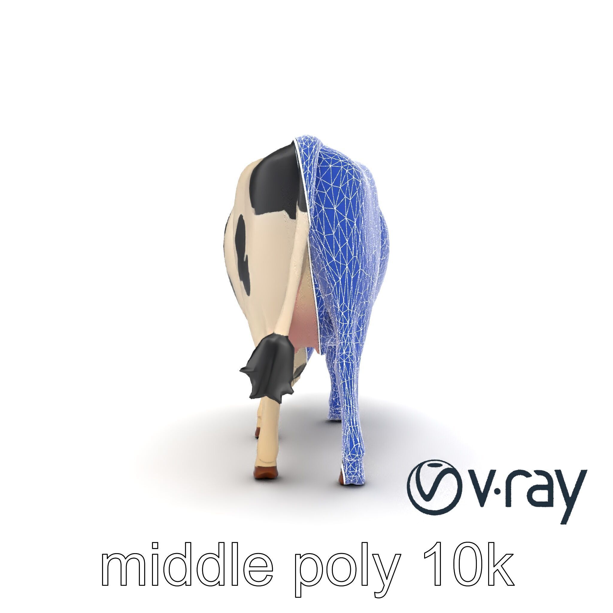 Realistic Grazing Cow Model Pack Low-poly 3D model_26