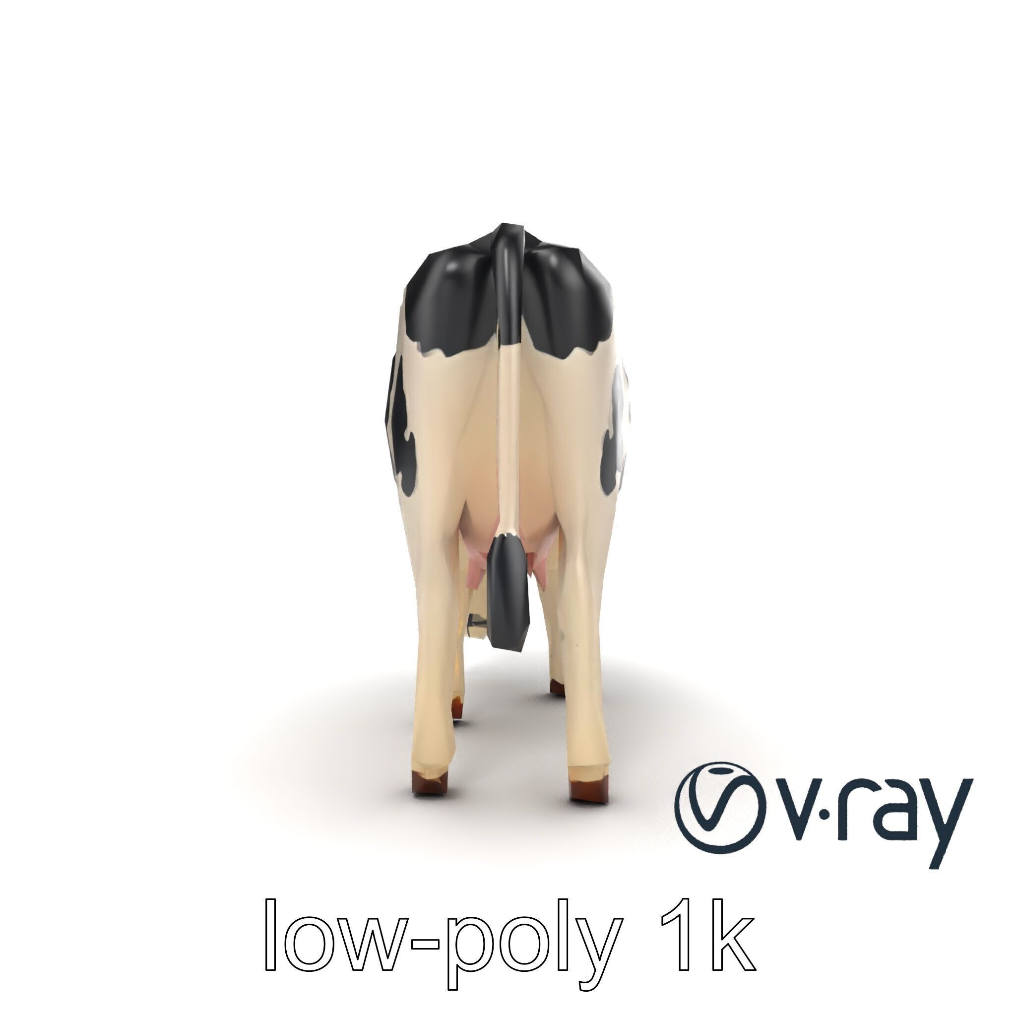 Realistic Grazing Cow Model Pack Low-poly 3D model_22