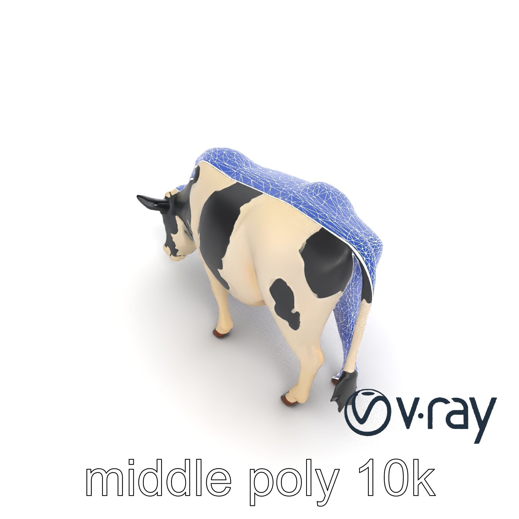 Realistic Grazing Cow Model Pack Low-poly 3D model_24