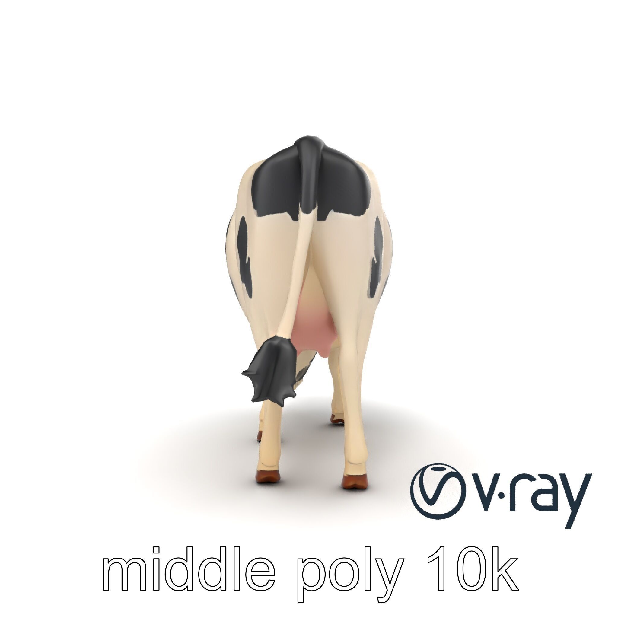 Realistic Grazing Cow Model Pack Low-poly 3D model_16