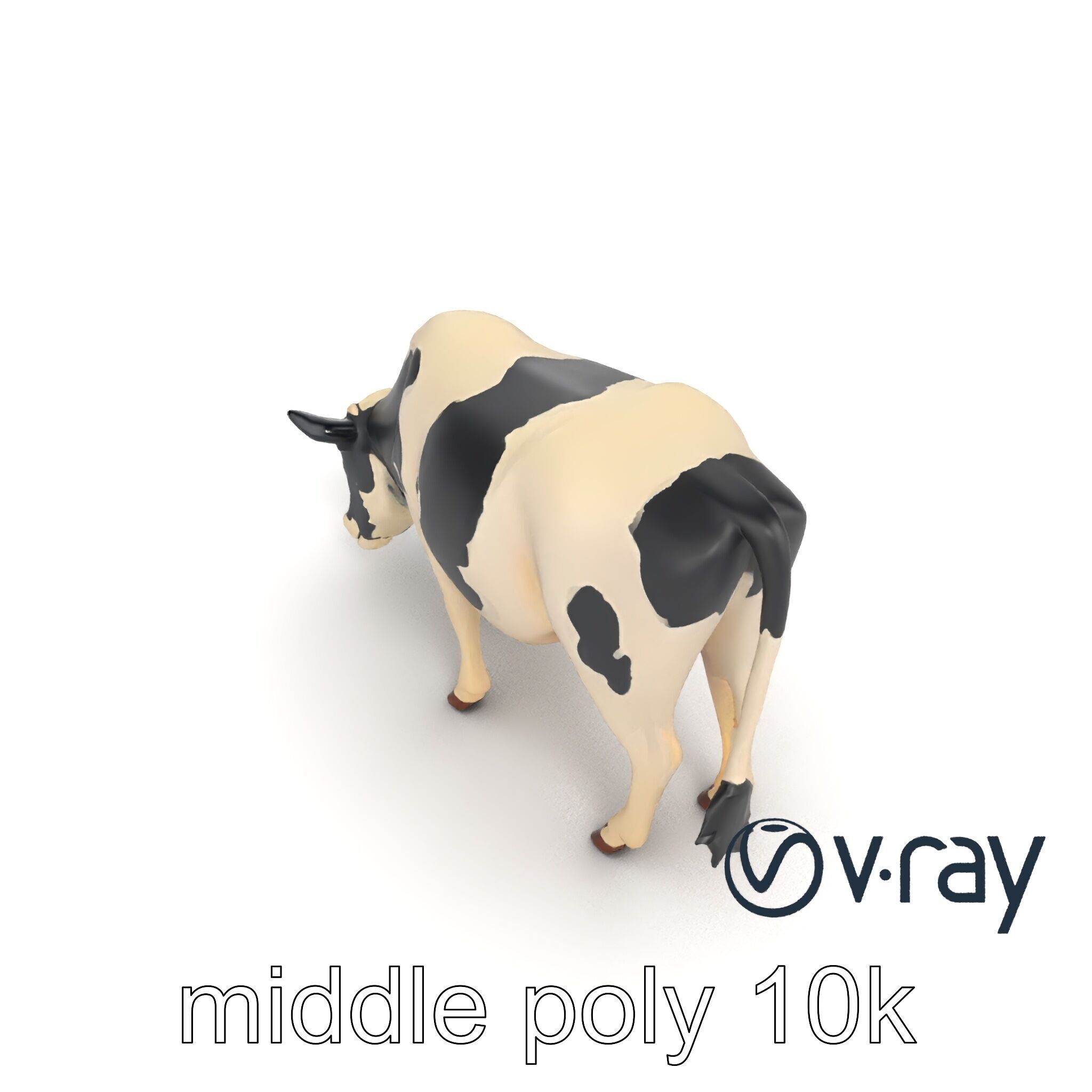 Realistic Grazing Cow Model Pack Low-poly 3D model_23