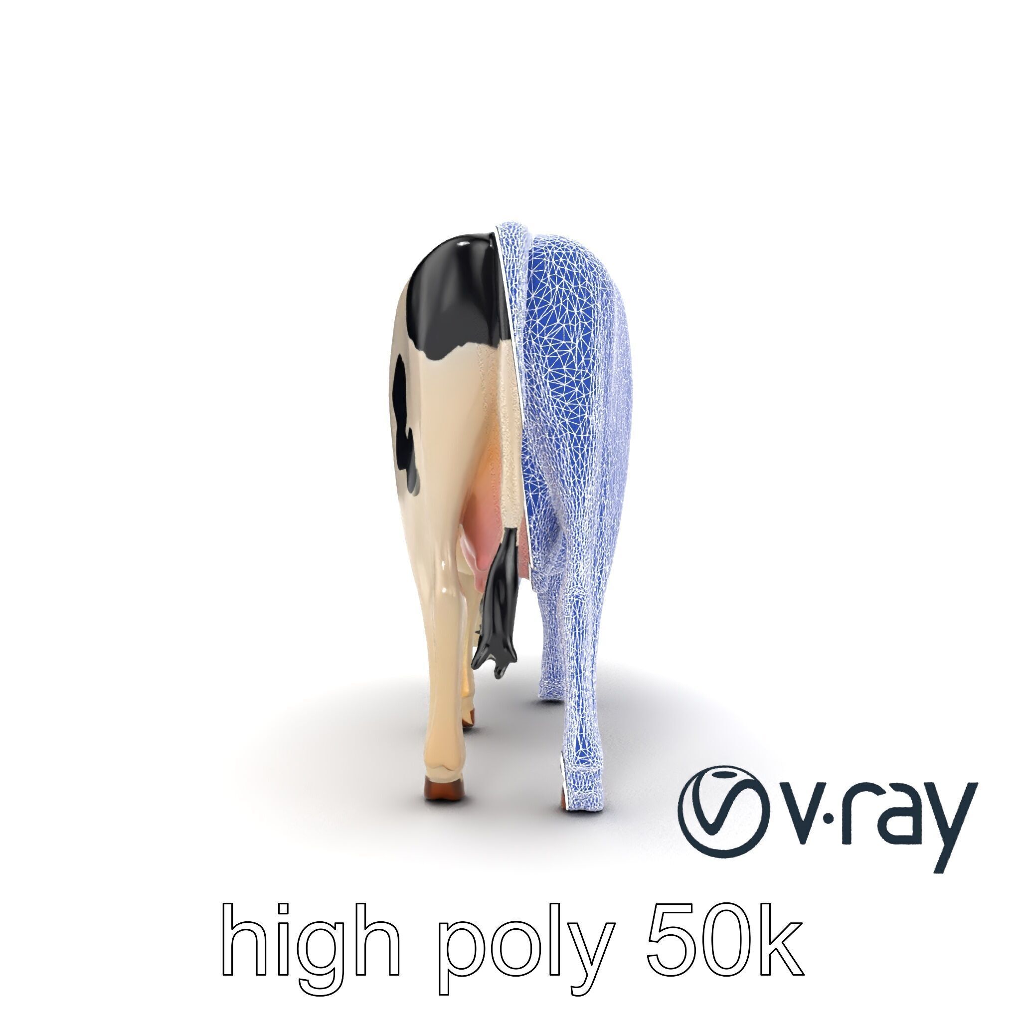 Realistic Grazing Cow Model Pack Low-poly 3D model_29