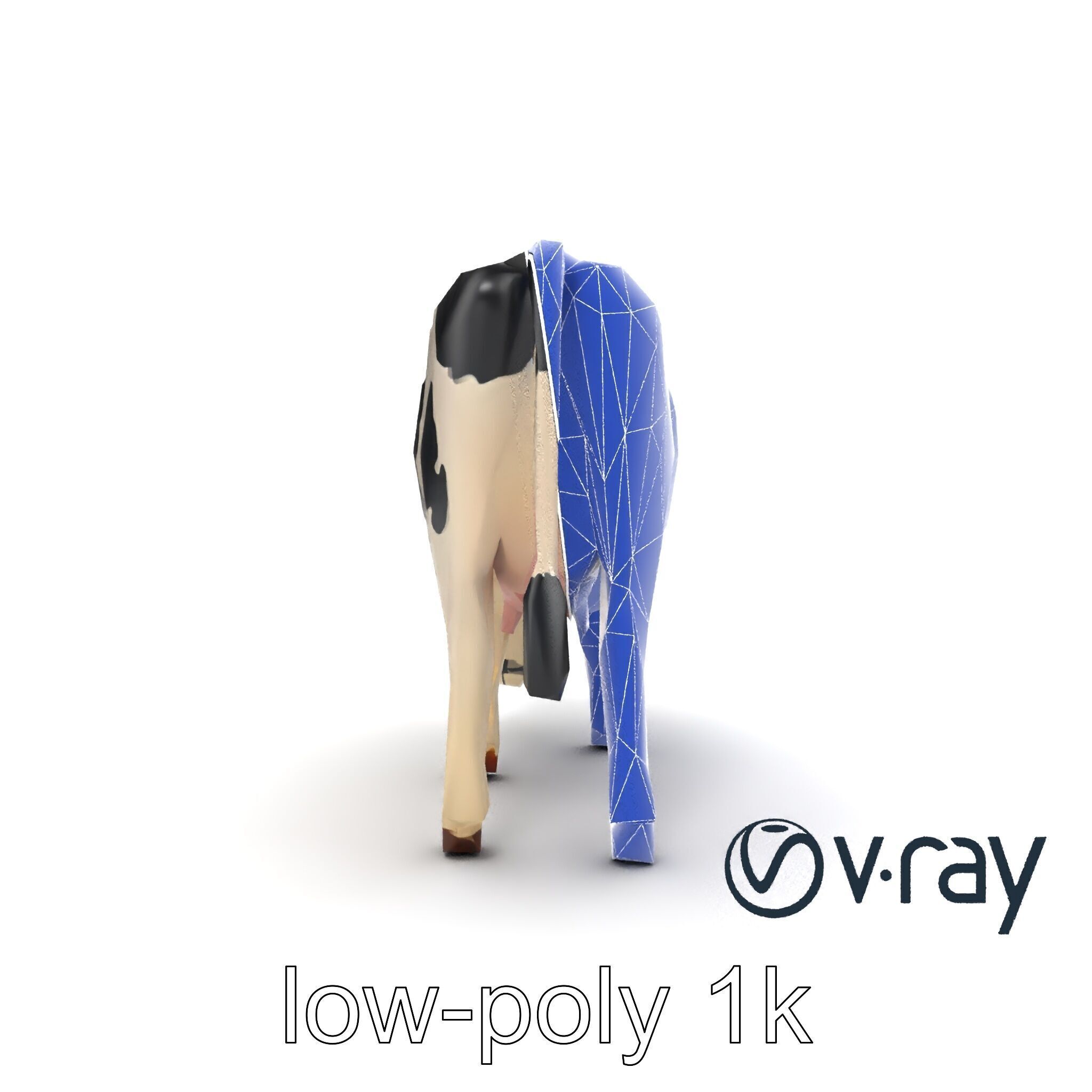 Realistic Grazing Cow Model Pack Low-poly 3D model_21