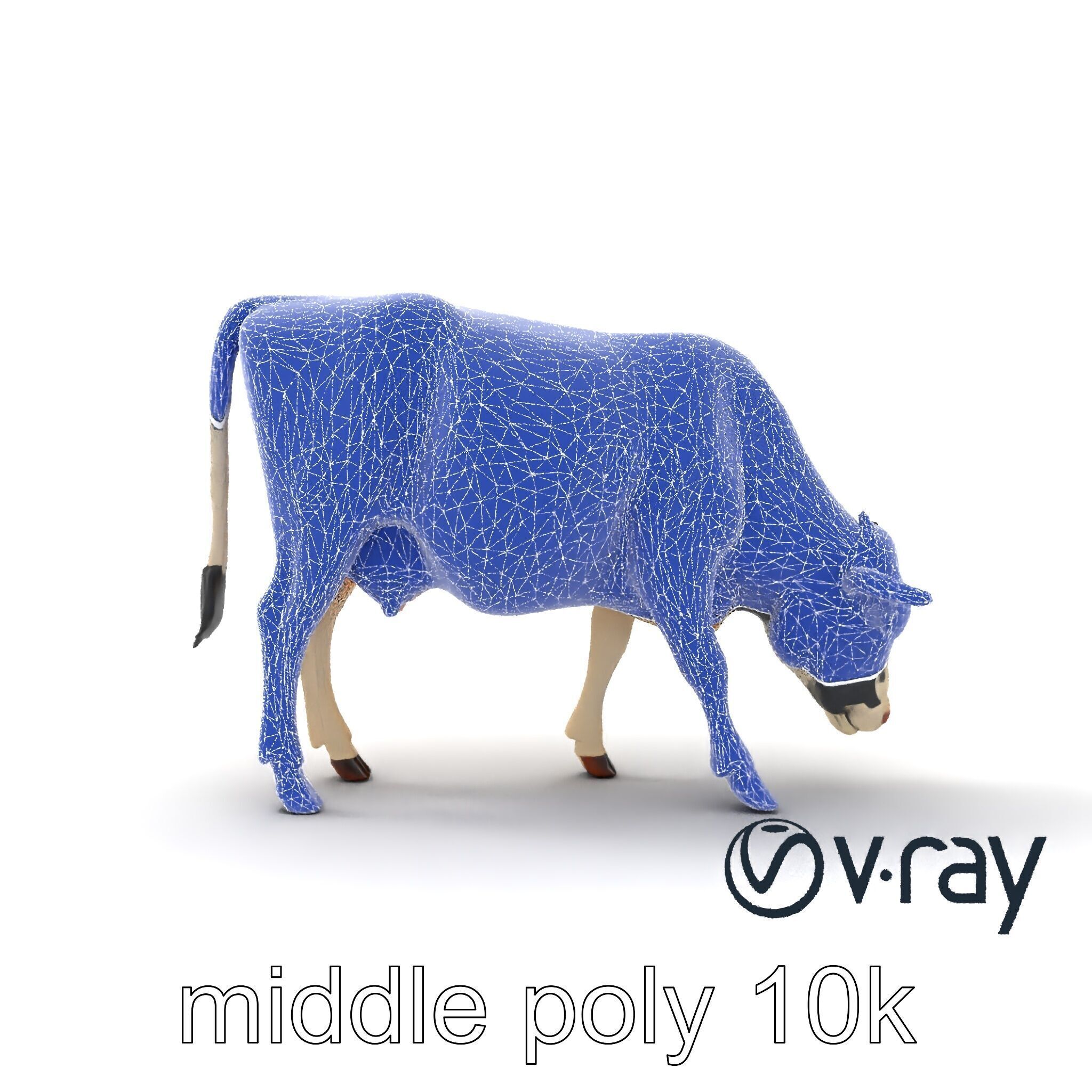 Realistic Grazing Cow Model Pack Low-poly 3D model_30