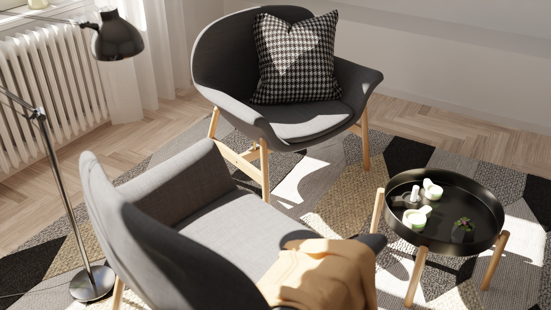 Vedbo Armchair Scene 3D model_4