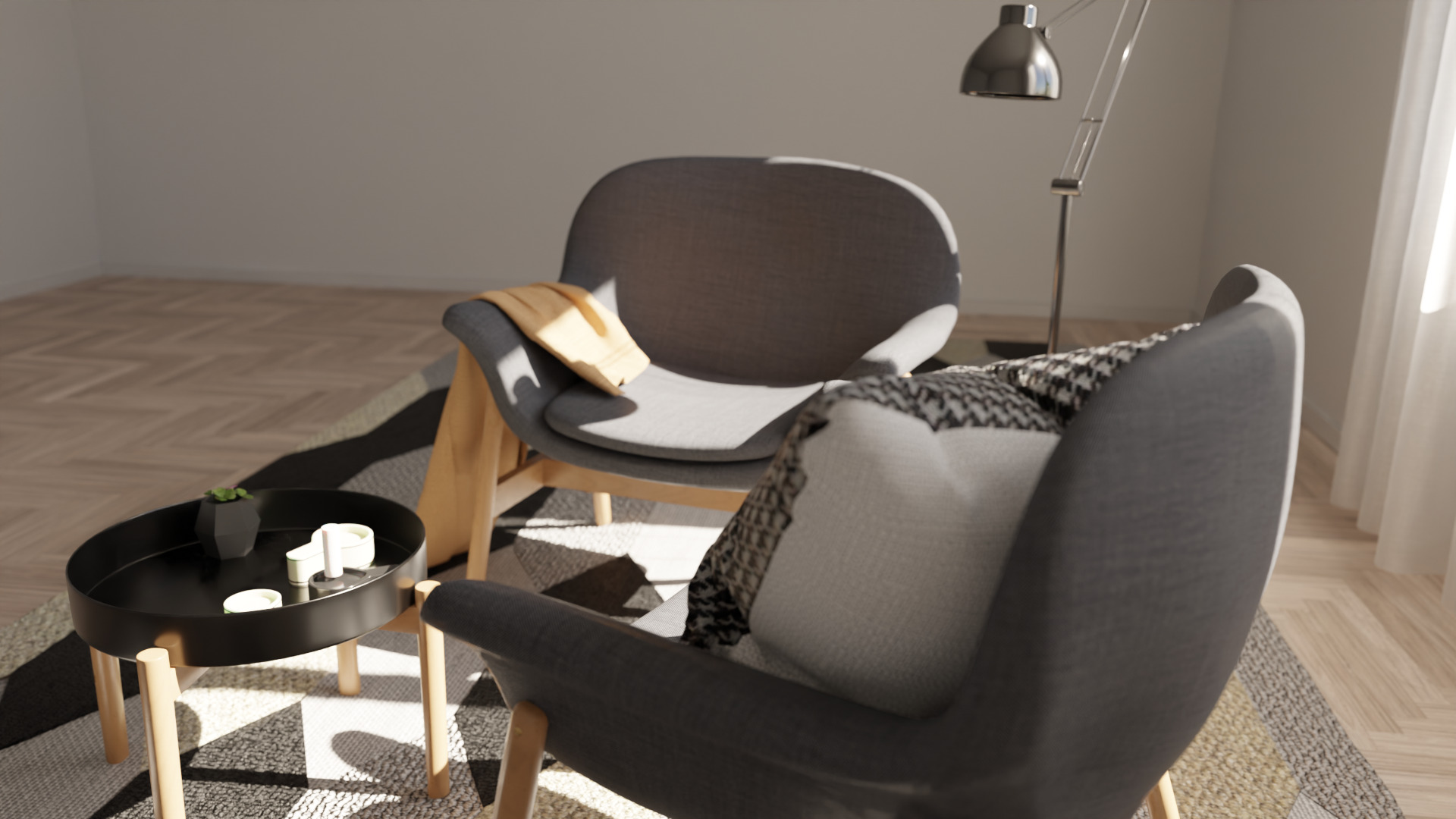 Vedbo Armchair Scene 3D model_3