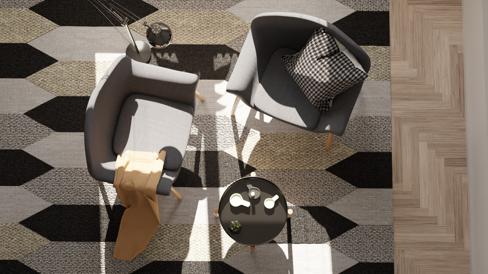 Vedbo Armchair Scene 3D model_2