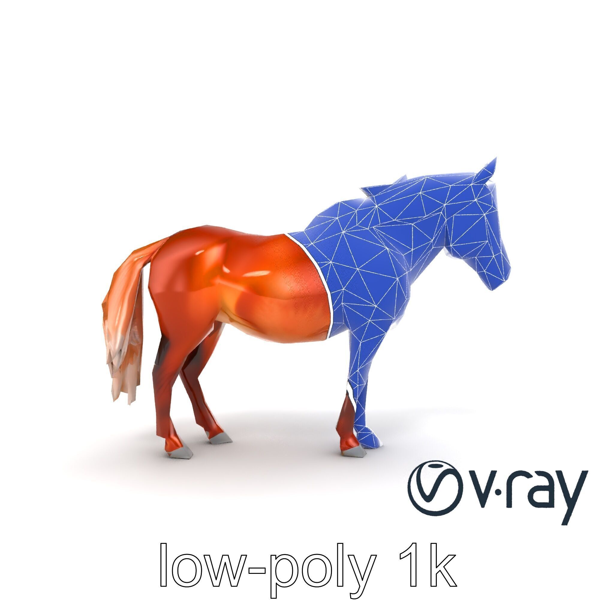 Chestnut Horse Equestrian Environment model pack Low-poly 3D model_31
