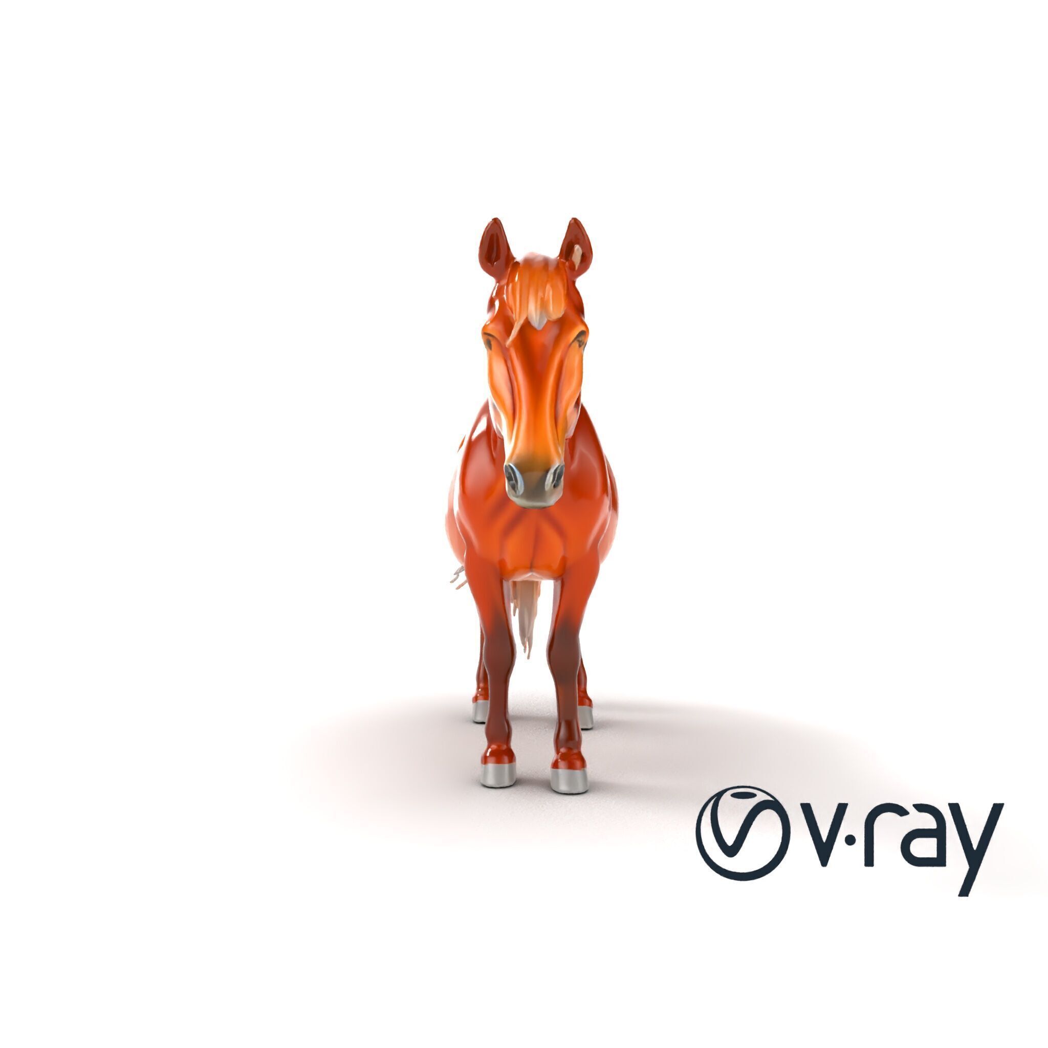 Chestnut Horse Equestrian Environment model pack Low-poly 3D model_13