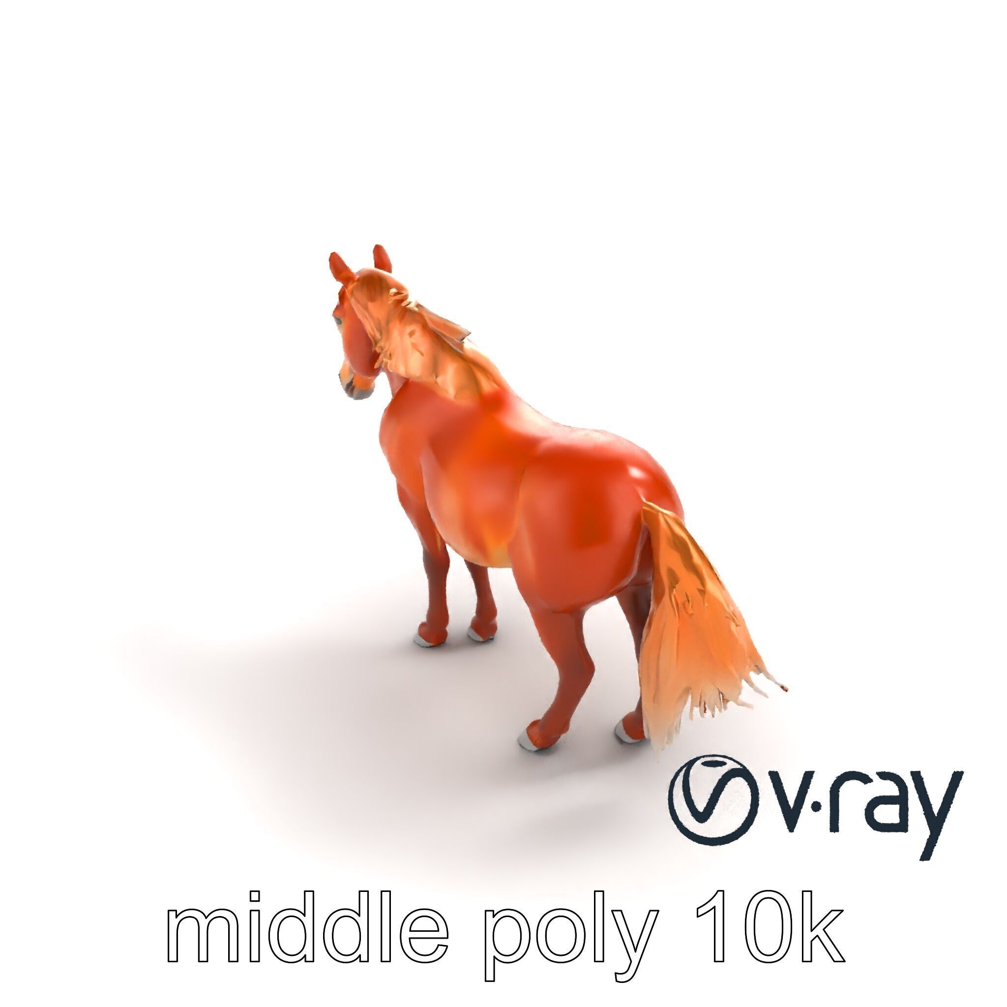 Chestnut Horse Equestrian Environment model pack Low-poly 3D model_4
