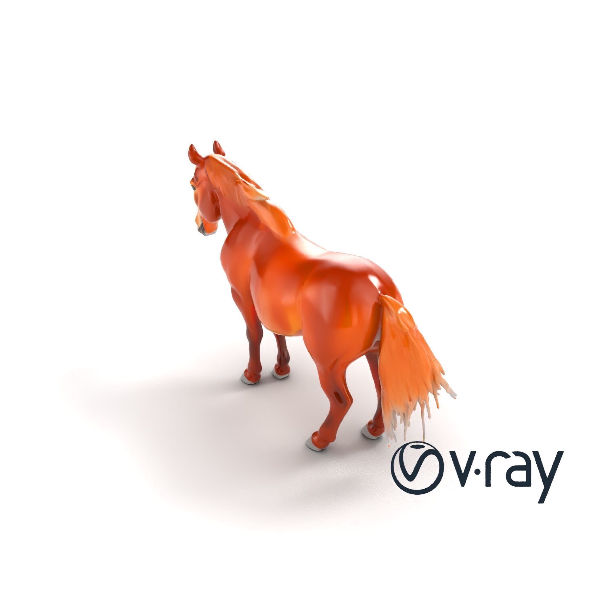 Chestnut Horse Equestrian Environment model pack Low-poly 3D model_11
